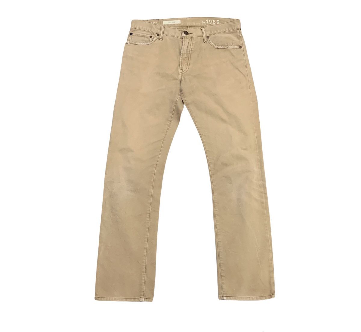 Gap × Japanese Brand GAP 1969 32x32 Vintage 80s Slimfit Beige Casual Denim Jeans Size US 32 / EU 48 - 1 Thumbnail
