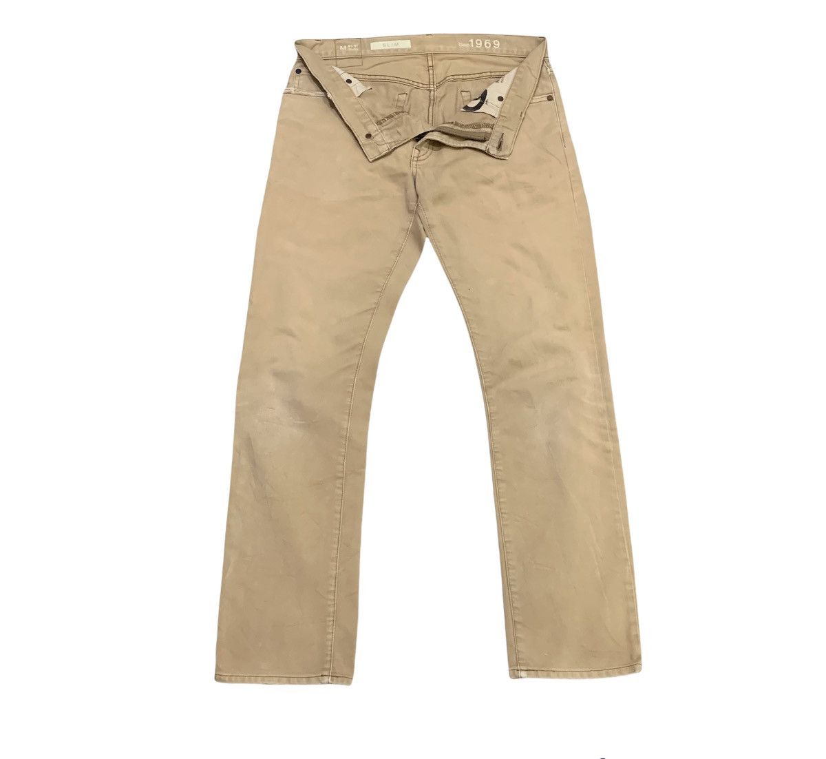 Gap × Japanese Brand GAP 1969 32x32 Vintage 80s Slimfit Beige Casual Denim Jeans Size US 32 / EU 48 - 3 Thumbnail