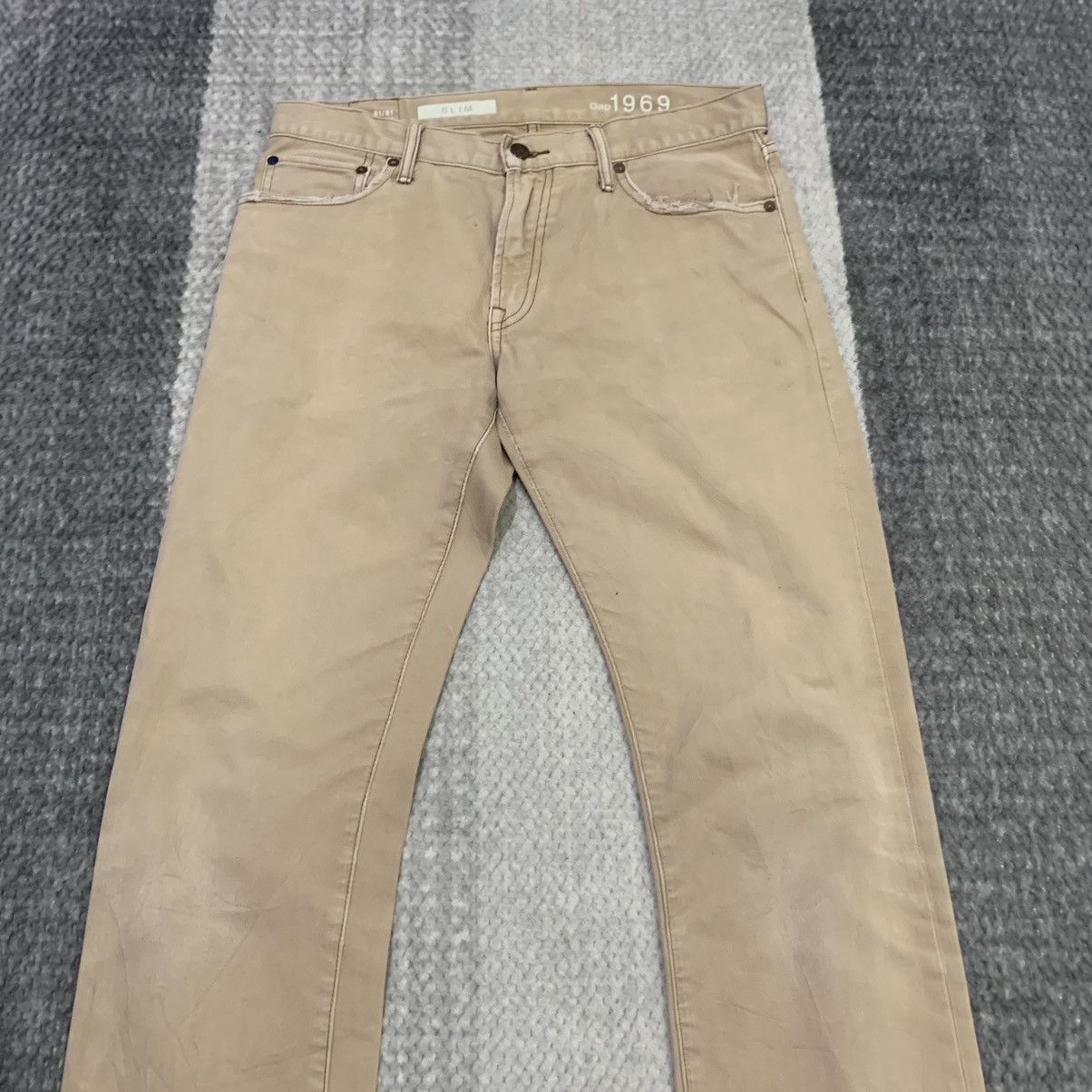 Gap × Japanese Brand GAP 1969 32x32 Vintage 80s Slimfit Beige Casual Denim Jeans Size US 32 / EU 48 - 4 Thumbnail