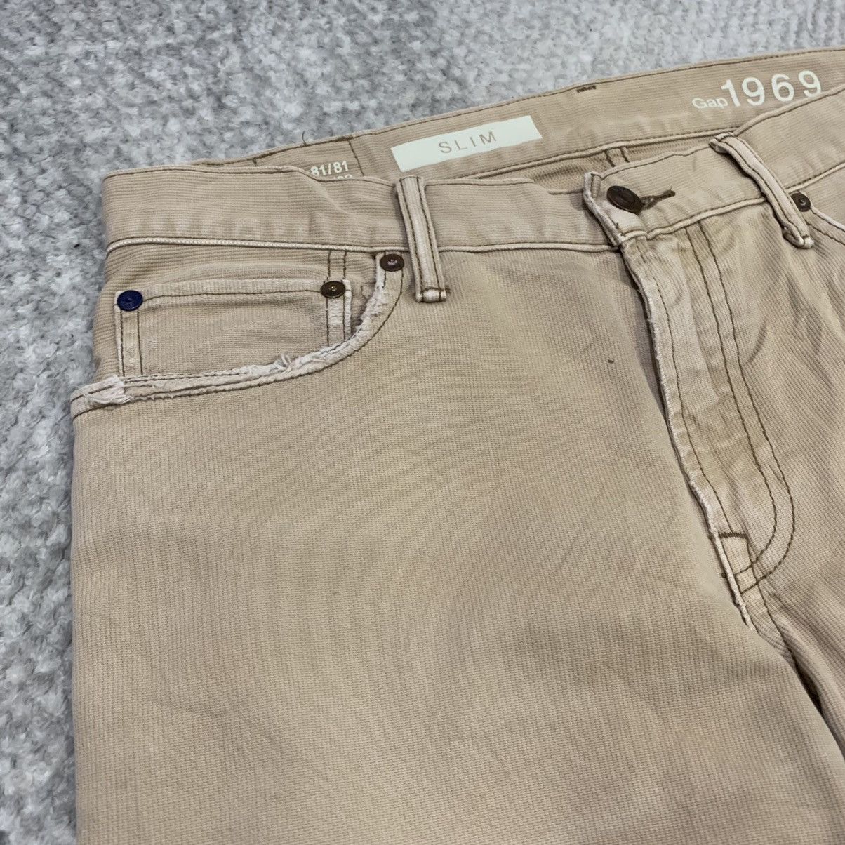 Gap × Japanese Brand GAP 1969 32x32 Vintage 80s Slimfit Beige Casual Denim Jeans Size US 32 / EU 48 - 6 Thumbnail