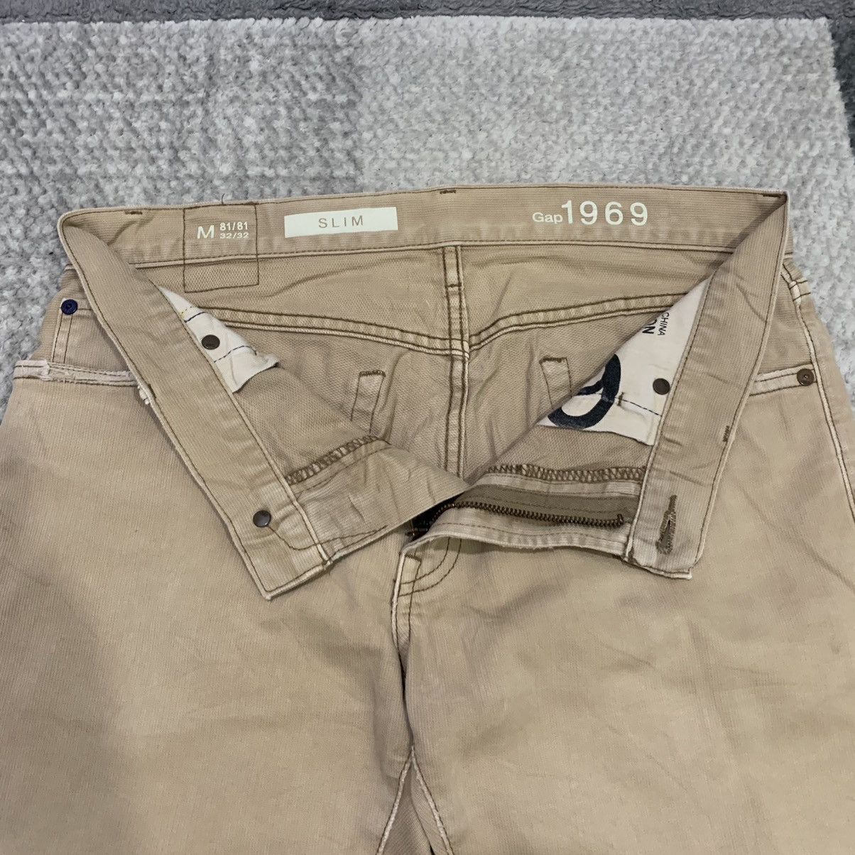 Gap × Japanese Brand GAP 1969 32x32 Vintage 80s Slimfit Beige Casual Denim Jeans Size US 32 / EU 48 - 15 Thumbnail