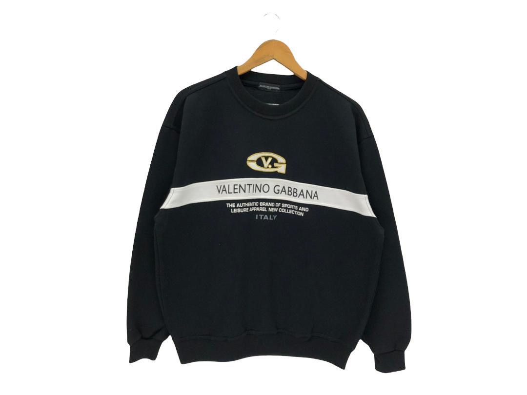 Vintage 90's Valentino Gabbana outlet Italy Sweatshirt Crewneck big logo embroidery pullover sweatshirt Streetwear Valentino Brand Italy Valentino