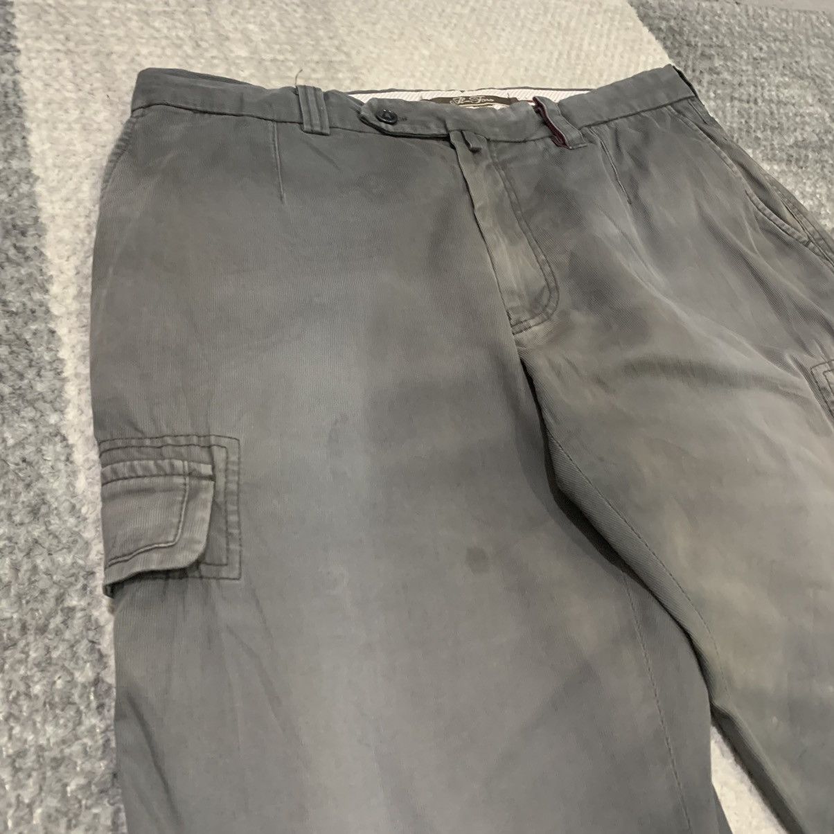 Il Bisonte × Japanese Brand × OVER THE STRiPES IL FARO Faded Stripe Multupocket Tactical Casual Cargo Pant Size US 34 / EU 50 - 6 Thumbnail