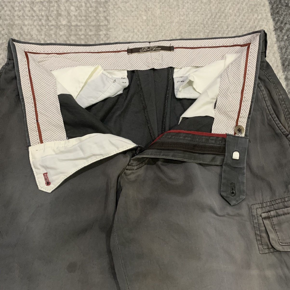 Il Bisonte × Japanese Brand × OVER THE STRiPES IL FARO Faded Stripe Multupocket Tactical Casual Cargo Pant Size US 34 / EU 50 - 14 Thumbnail