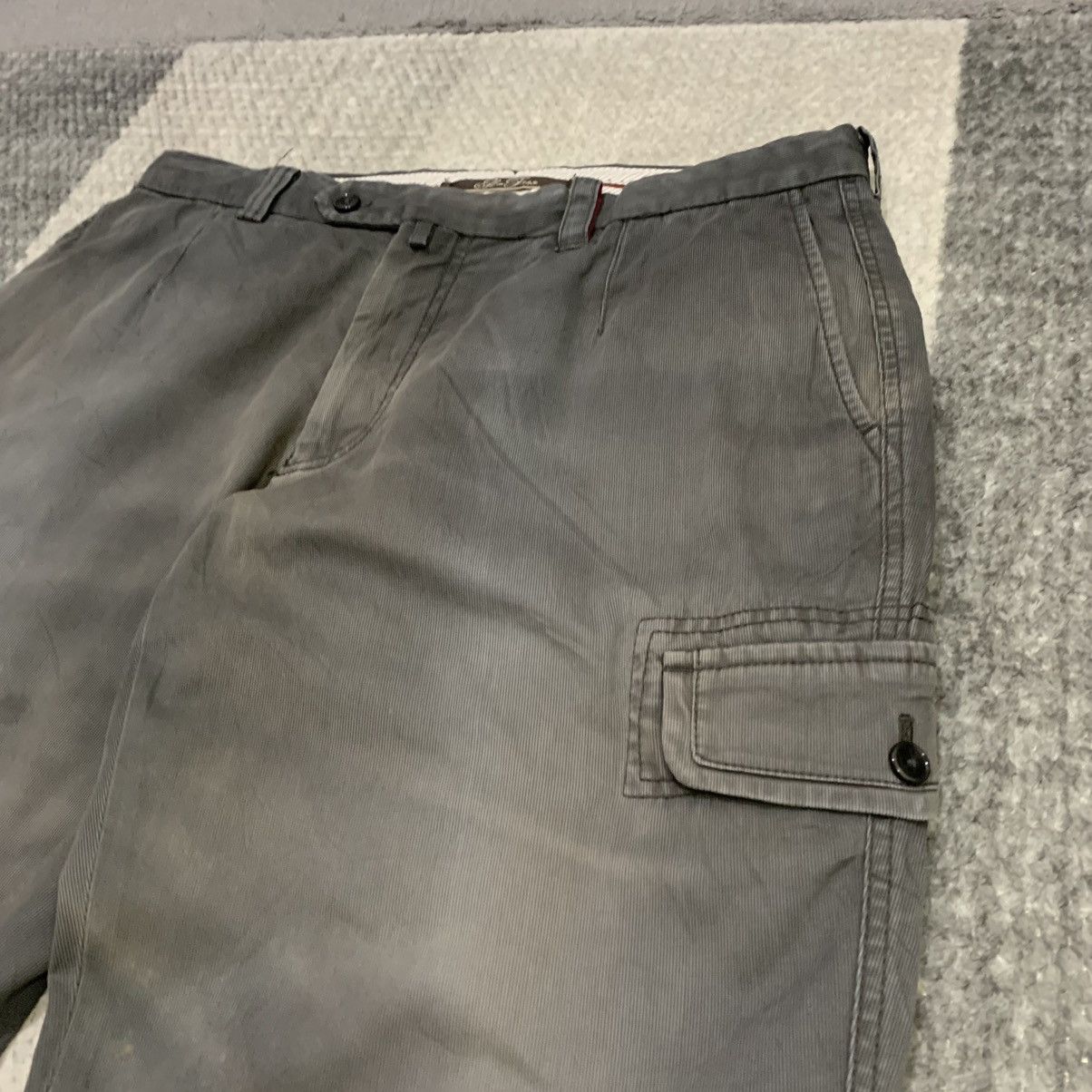 Il Bisonte × Japanese Brand × OVER THE STRiPES IL FARO Faded Stripe Multupocket Tactical Casual Cargo Pant Size US 34 / EU 50 - 7 Thumbnail