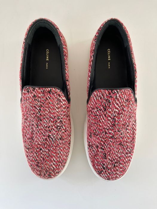 Céline by Phoebe Philo Tweed Slip On Sneakers Size 37 original price $680