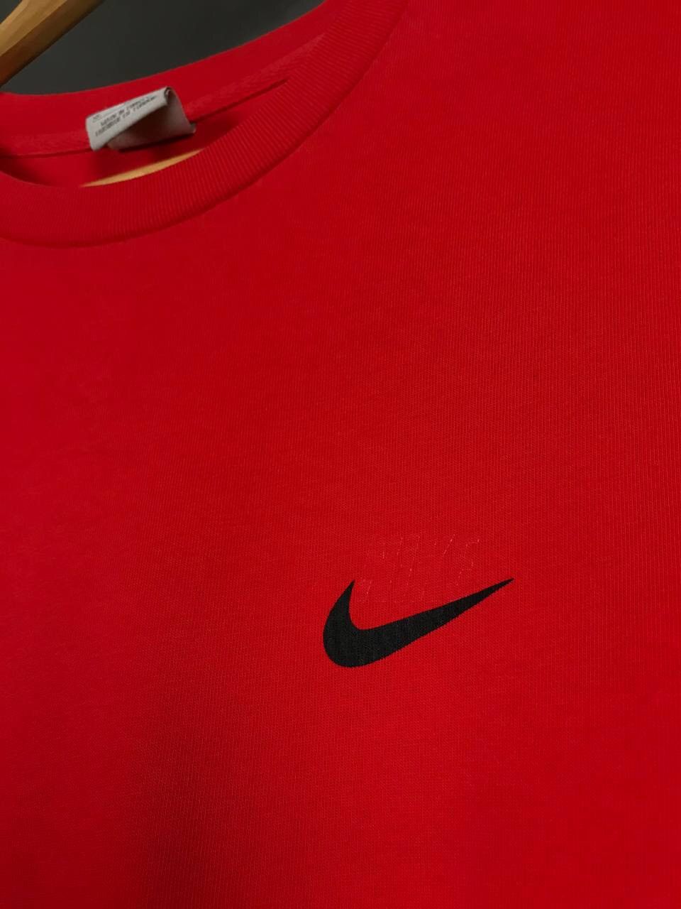 Nike × Vintage Nike swoosh streetwear vintage red tee Size US XL / EU 56 / 4 - 3 Thumbnail