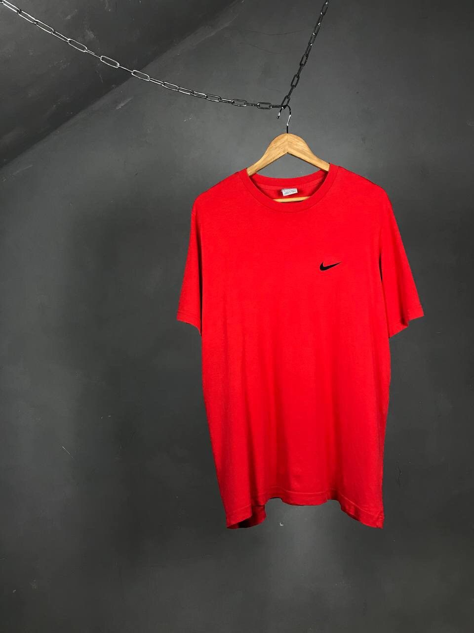 Nike × Vintage Nike swoosh streetwear vintage red tee Size US XL / EU 56 / 4 - 1 Thumbnail