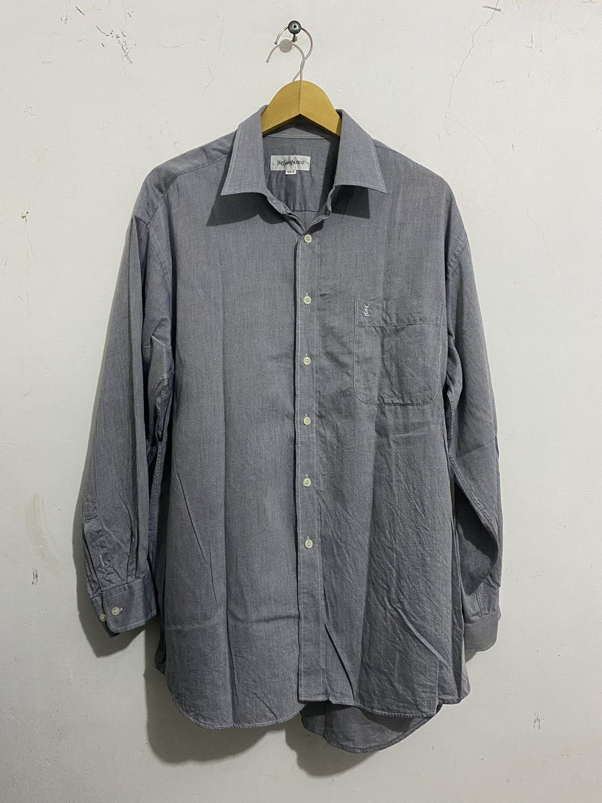 Vintage Yves Saint Laurent Pour Homme Vintage YSL Shirt Size US XL / EU 56 / 4 - 1 Thumbnail