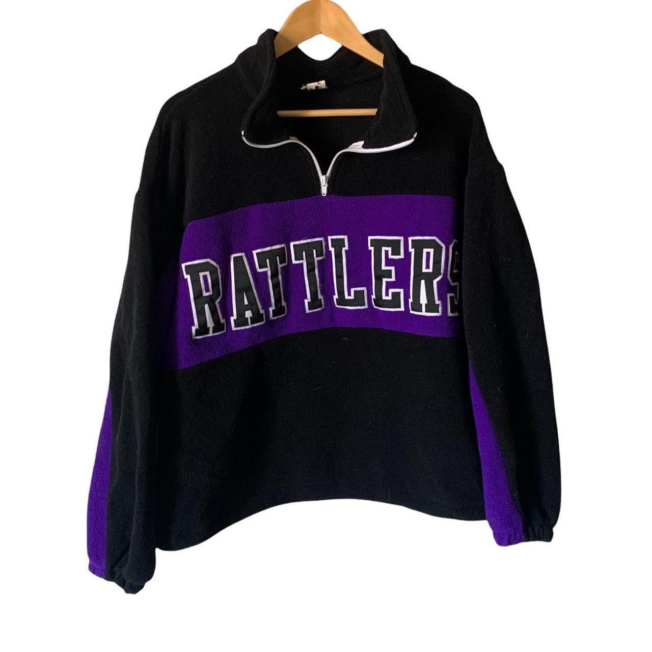 Vintage 90s Rattlers color block fleece pull over jacket