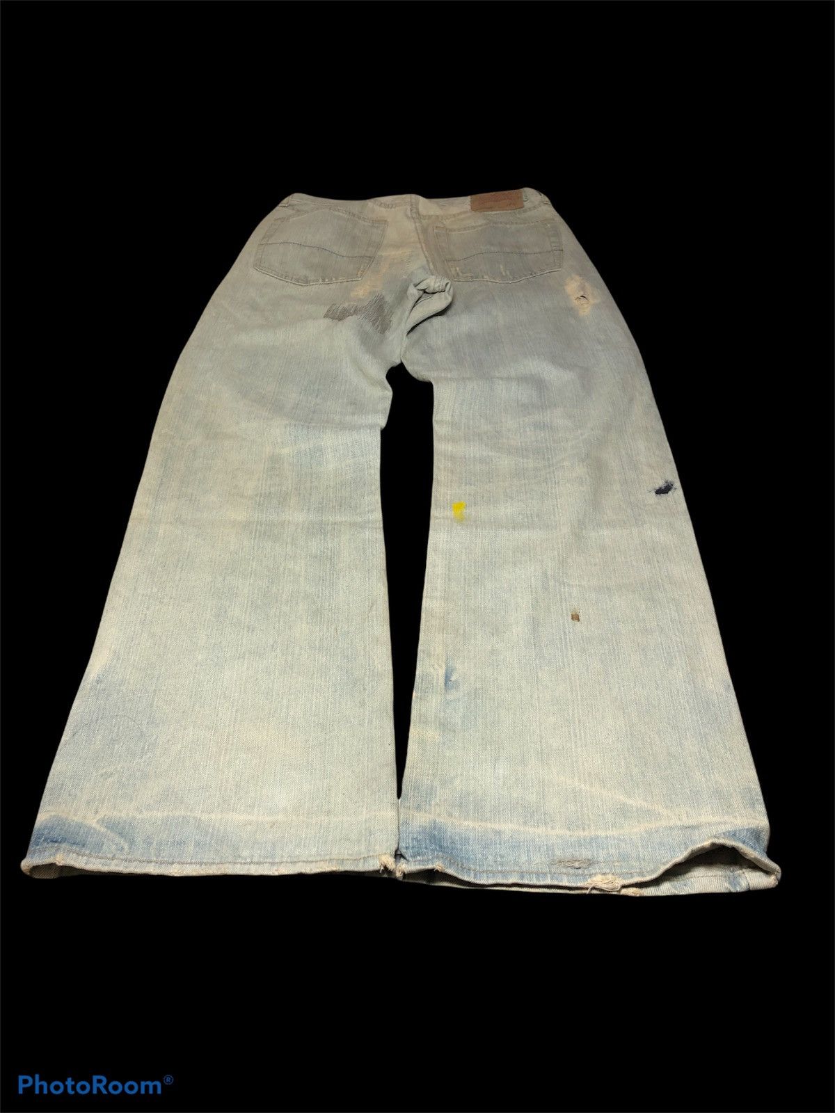 Abercrombie & Fitch WIDE LEG A&F PAINTED DISTRESSED DENIM Size US 30 / EU 46 - 4 Thumbnail