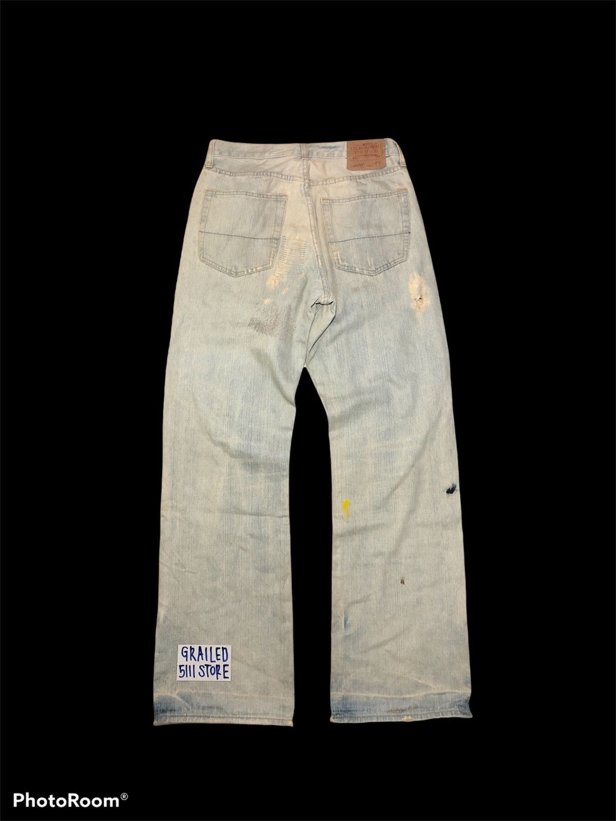 Abercrombie & Fitch WIDE LEG A&F PAINTED DISTRESSED DENIM Size US 30 / EU 46 - 2 Thumbnail
