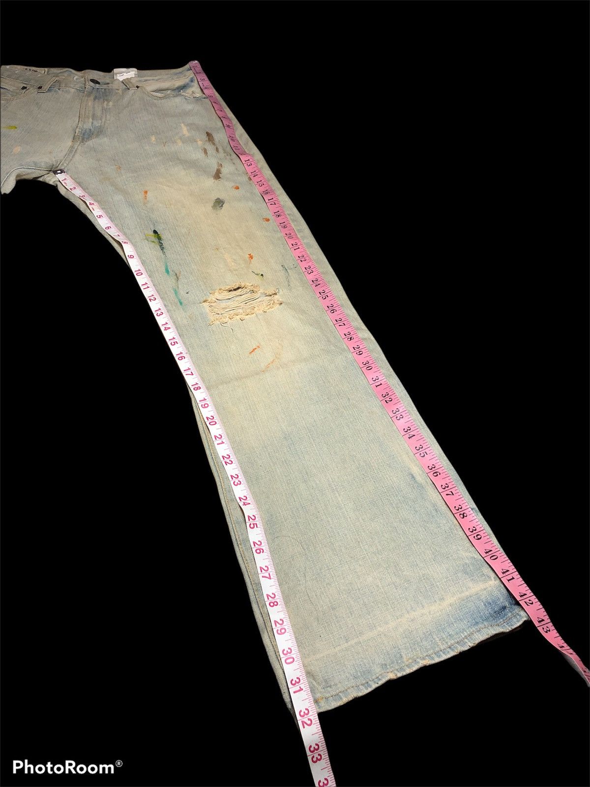 Abercrombie & Fitch WIDE LEG A&F PAINTED DISTRESSED DENIM Size US 30 / EU 46 - 11 Thumbnail