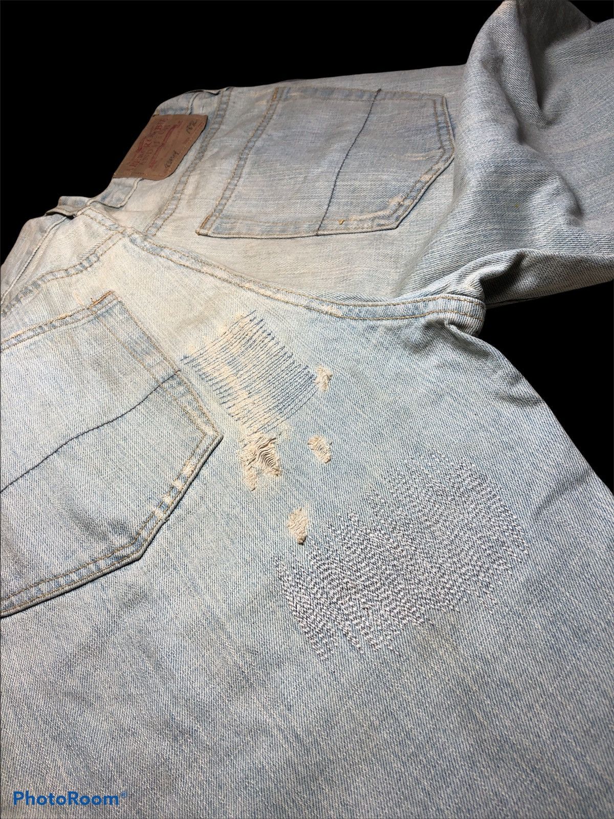 Abercrombie & Fitch WIDE LEG A&F PAINTED DISTRESSED DENIM Size US 30 / EU 46 - 7 Thumbnail
