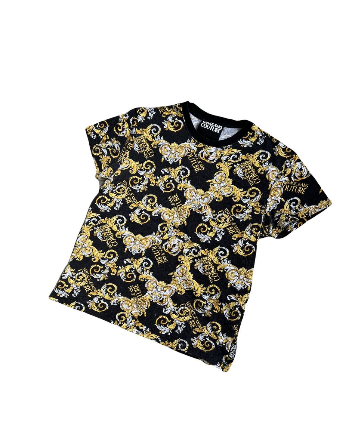 Versace × Versace Jeans Couture 🔥Versace Multi Logo T-shirt/Versace Barocco Printed T-shirt Size US S / EU 44-46 / 1 - 1 Thumbnail