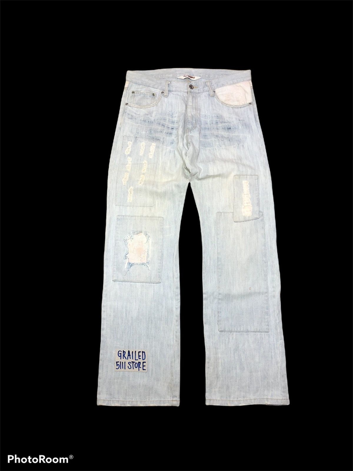 If Six Was Nine JAPANESSE PATCHES DISTRESSED DENIM Size US 34 / EU 50 - 1 Thumbnail