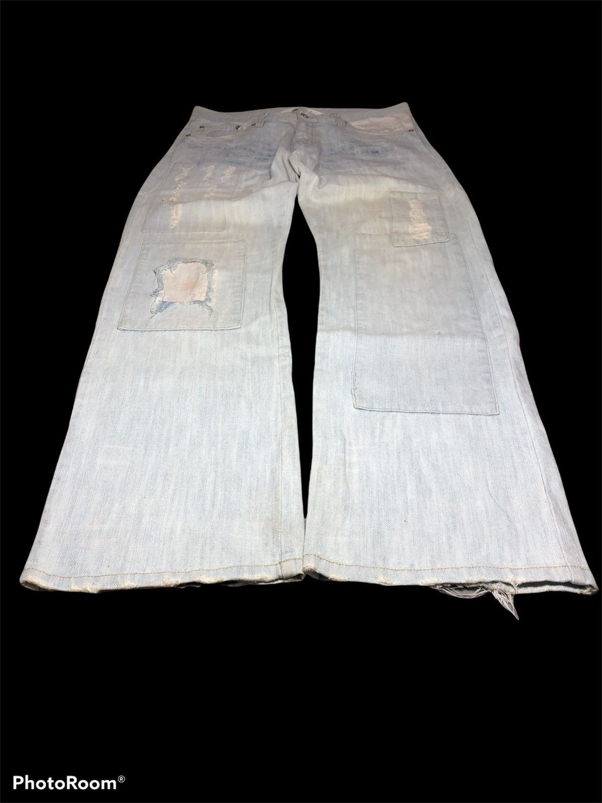 If Six Was Nine JAPANESSE PATCHES DISTRESSED DENIM Size US 34 / EU 50 - 3 Thumbnail