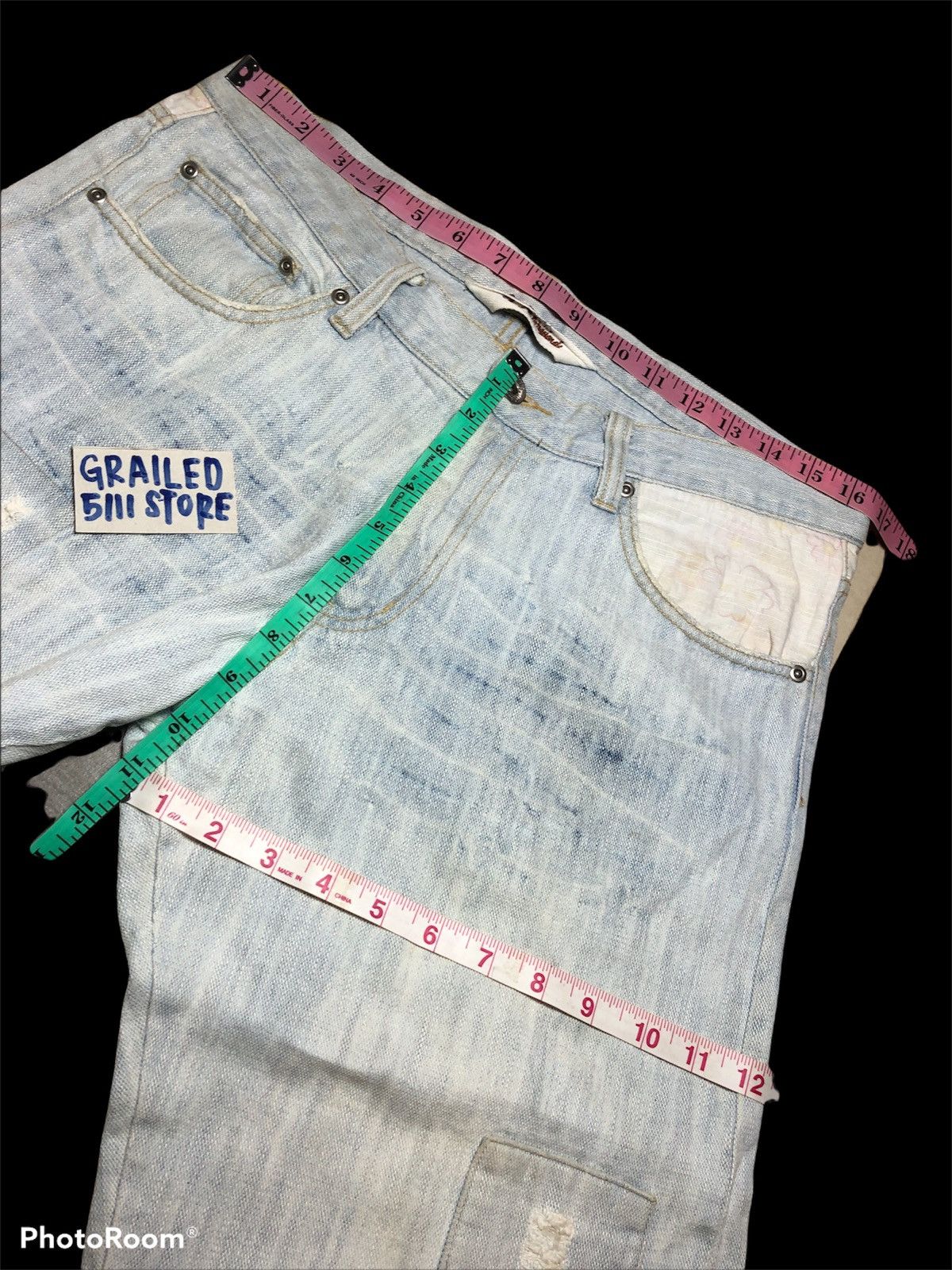 If Six Was Nine JAPANESSE PATCHES DISTRESSED DENIM Size US 34 / EU 50 - 11 Thumbnail