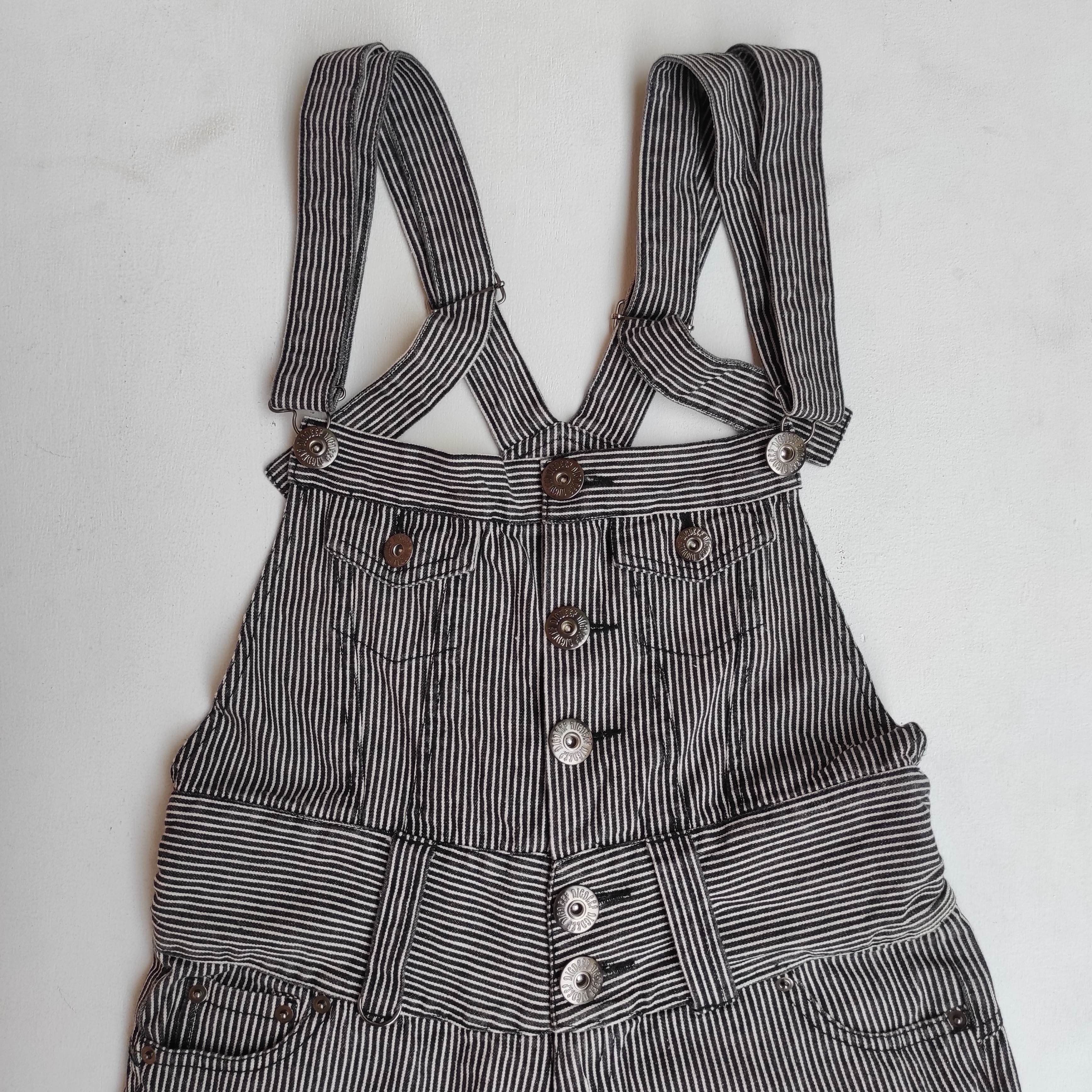 Japanese Brand Vintage Dig Deep Overall Jumpsuit Hickory Stripe Denim Size US 28 / EU 44 - 2 Thumbnail