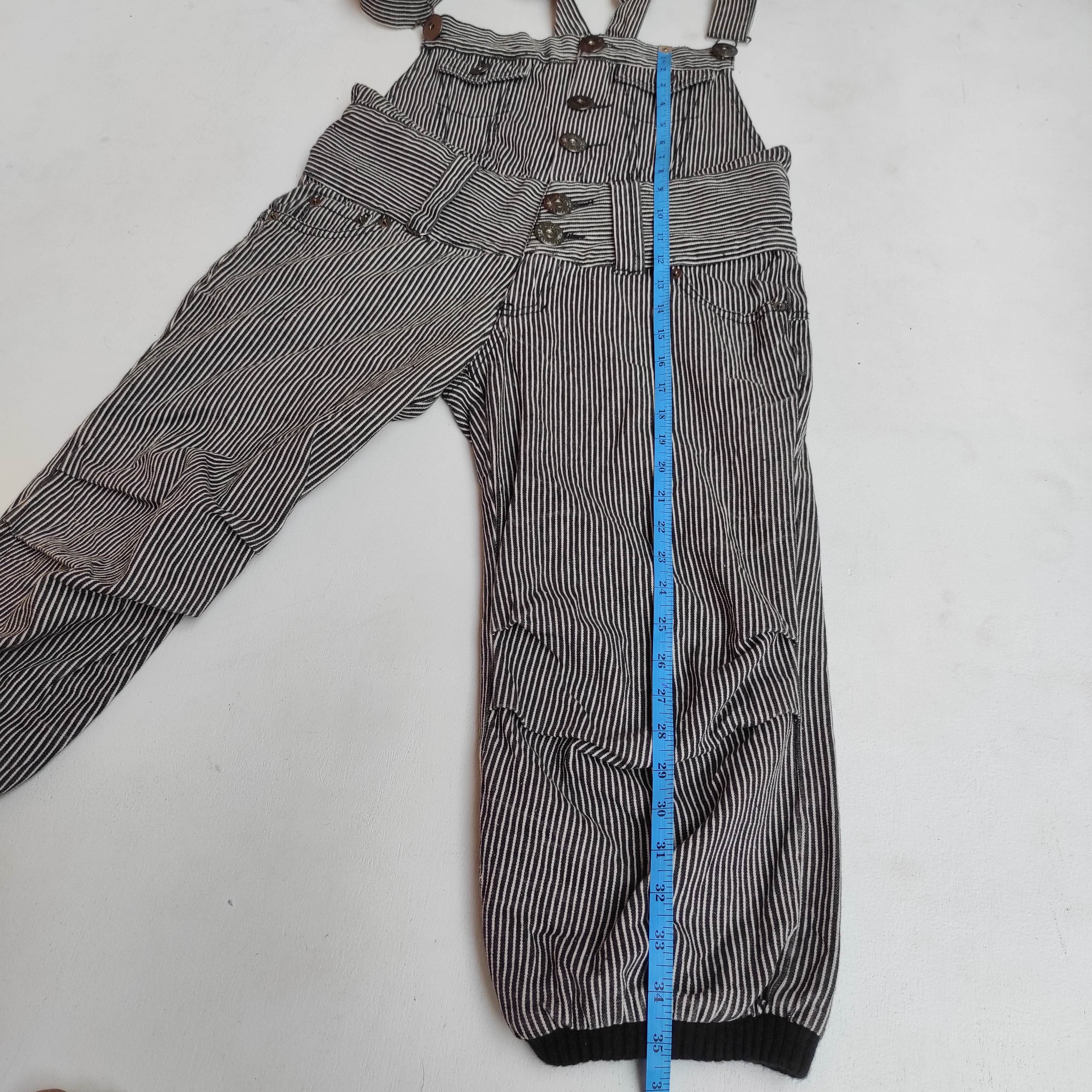 Japanese Brand Vintage Dig Deep Overall Jumpsuit Hickory Stripe Denim Size US 28 / EU 44 - 21 Thumbnail