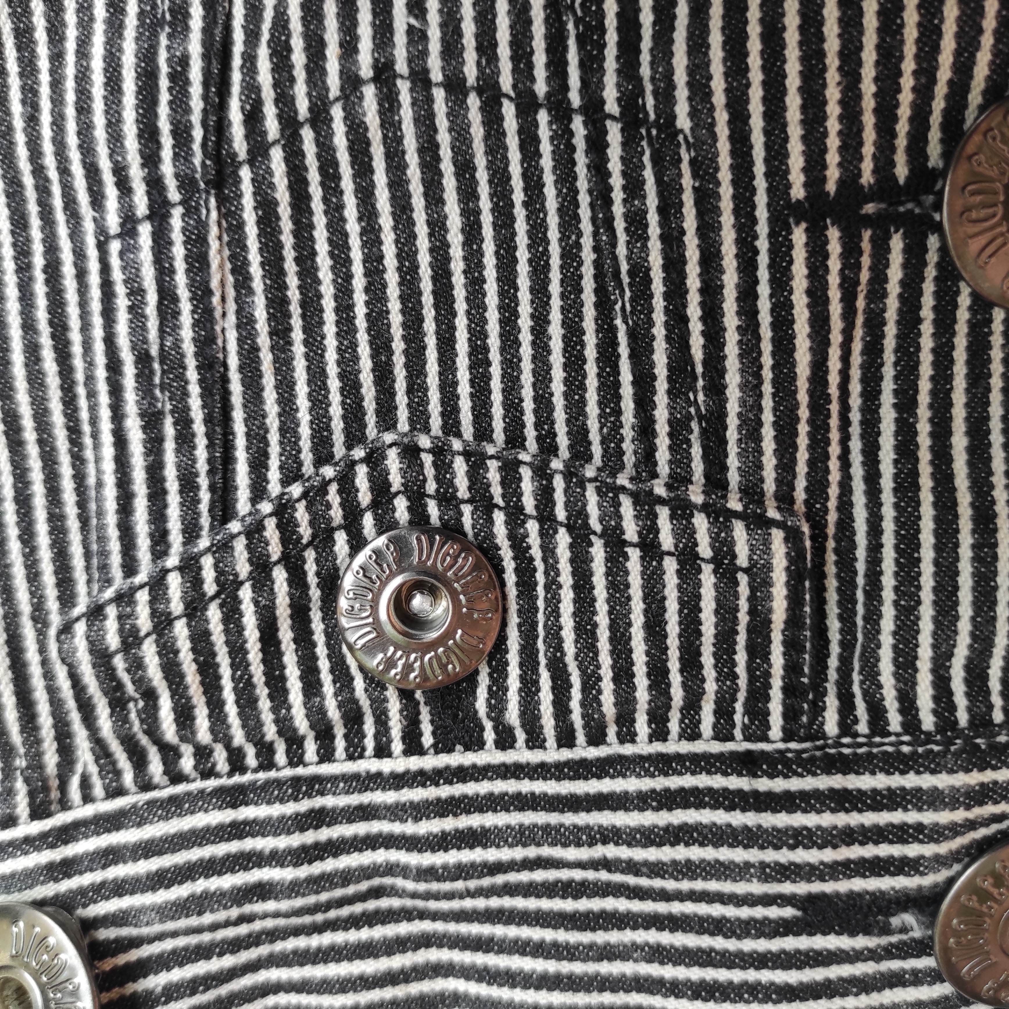 Japanese Brand Vintage Dig Deep Overall Jumpsuit Hickory Stripe Denim Size US 28 / EU 44 - 8 Thumbnail