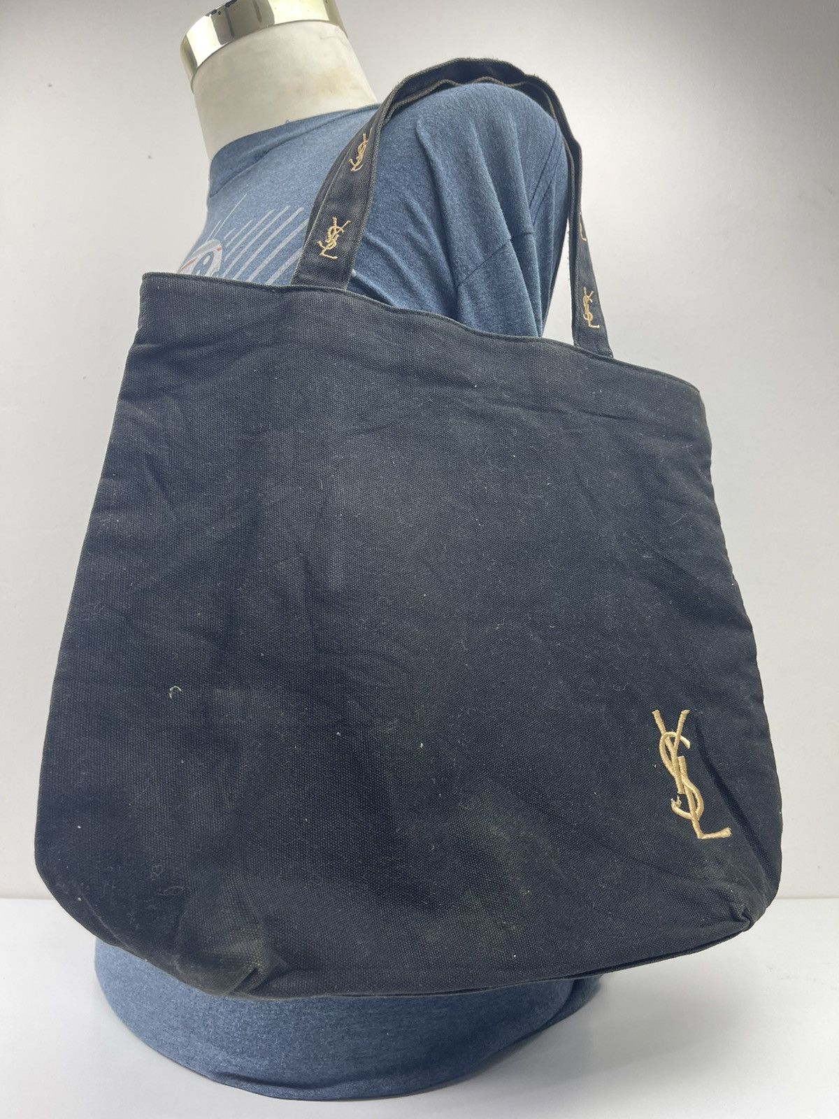 Yves Saint Laurent YSL Tote Bag Black Color Rare Design Size ONE SIZE - 8 Thumbnail