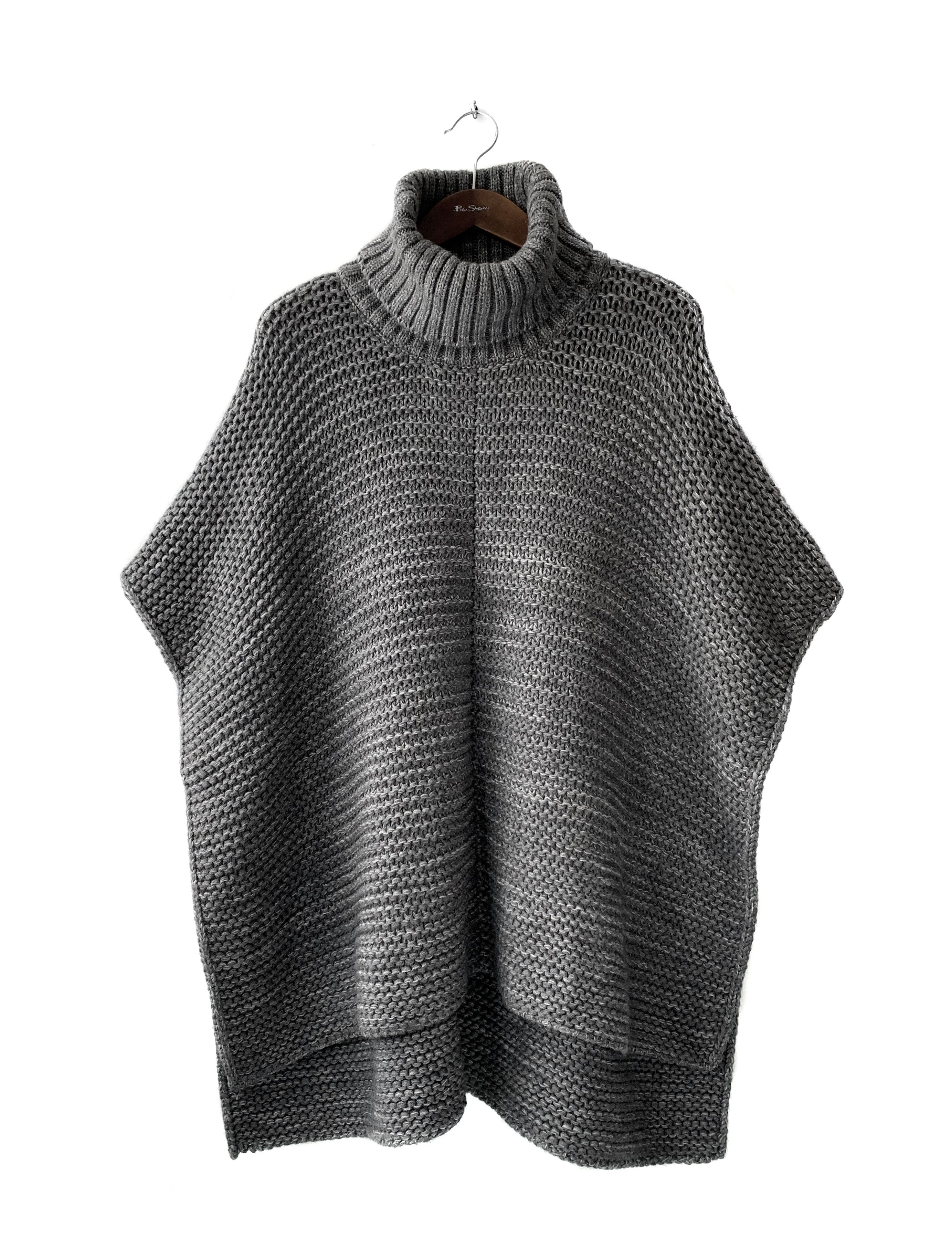 Ugg 2024 Raelynn Sweater Turtleneck Semi-Poncho Shape Wool Blend XS Gray