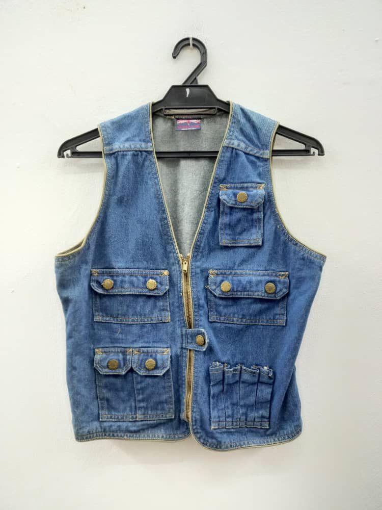Vintage BRITTANIA Jean Vests Size S / US 4 / IT 40 - 1 Thumbnail