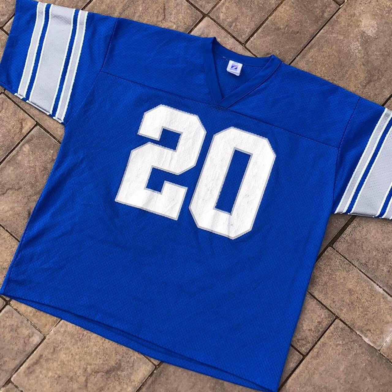 Detroit Lions Youth Jersey Blue Barry Sanders Logo Athletic NFL