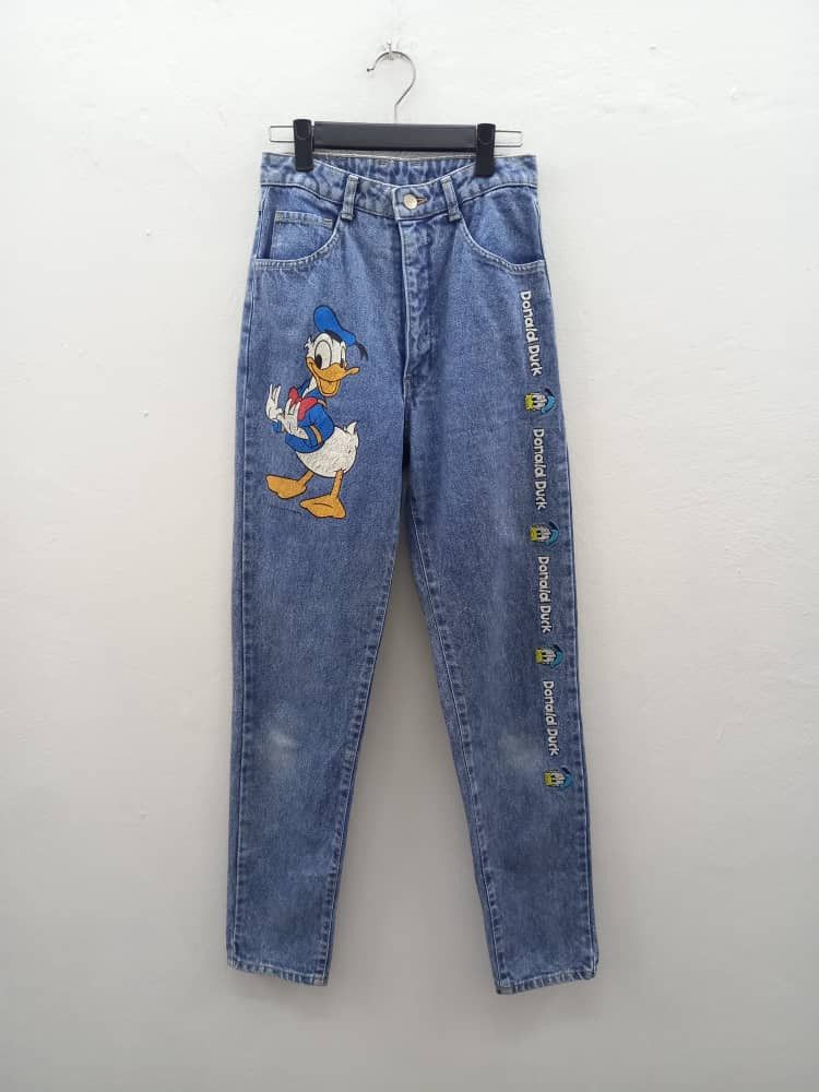 Disney DONALD DUCK High Waist Jeans Size 26" / US 2 / IT 38 - 1 Thumbnail