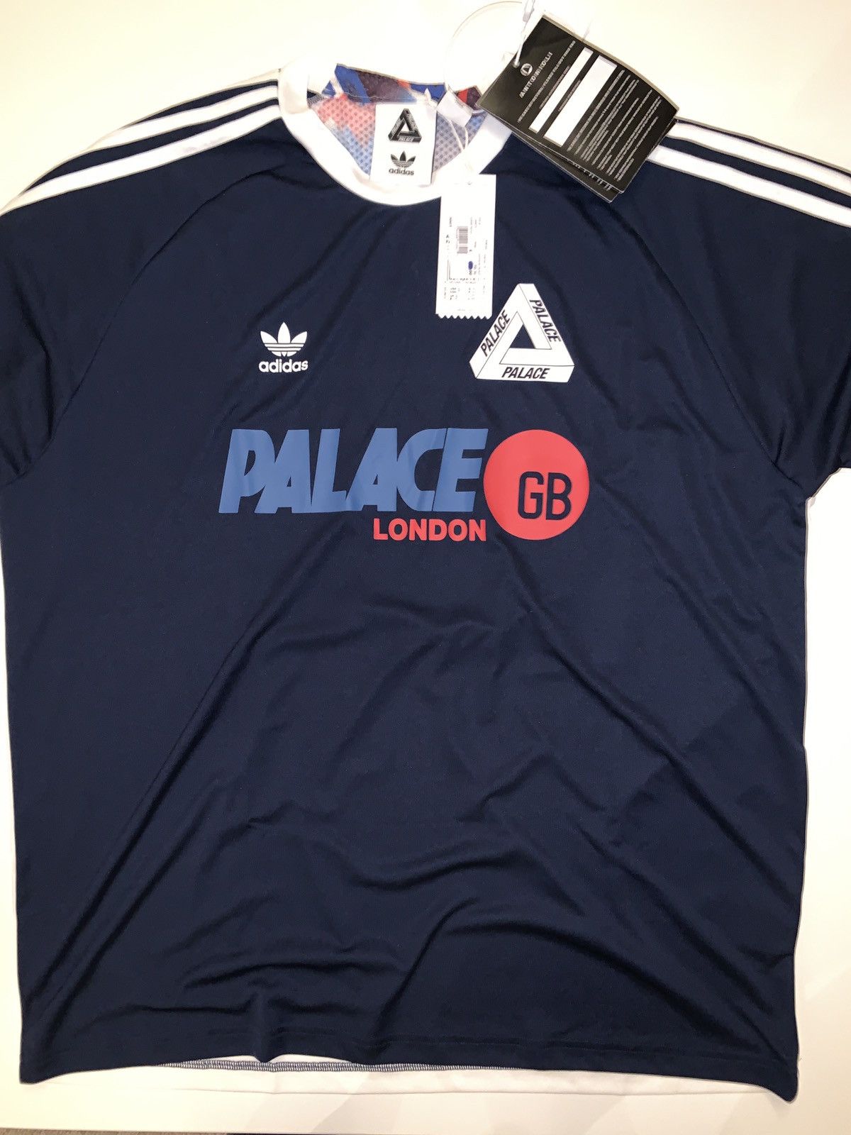 Palace adidas Jersey SSL Team Shirt White/Bold Aqua size M