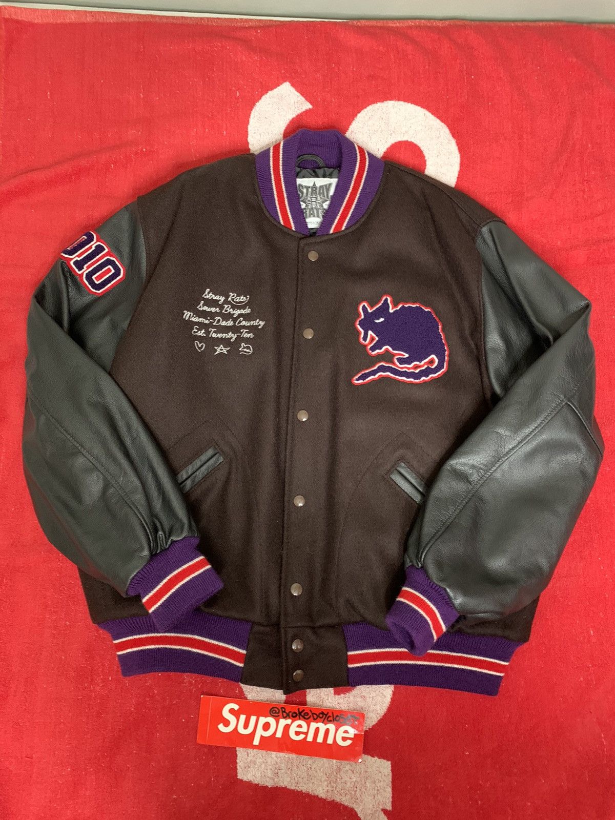 Stray Rats Stray Rats 10 year anniversary varsity jacket | Grailed