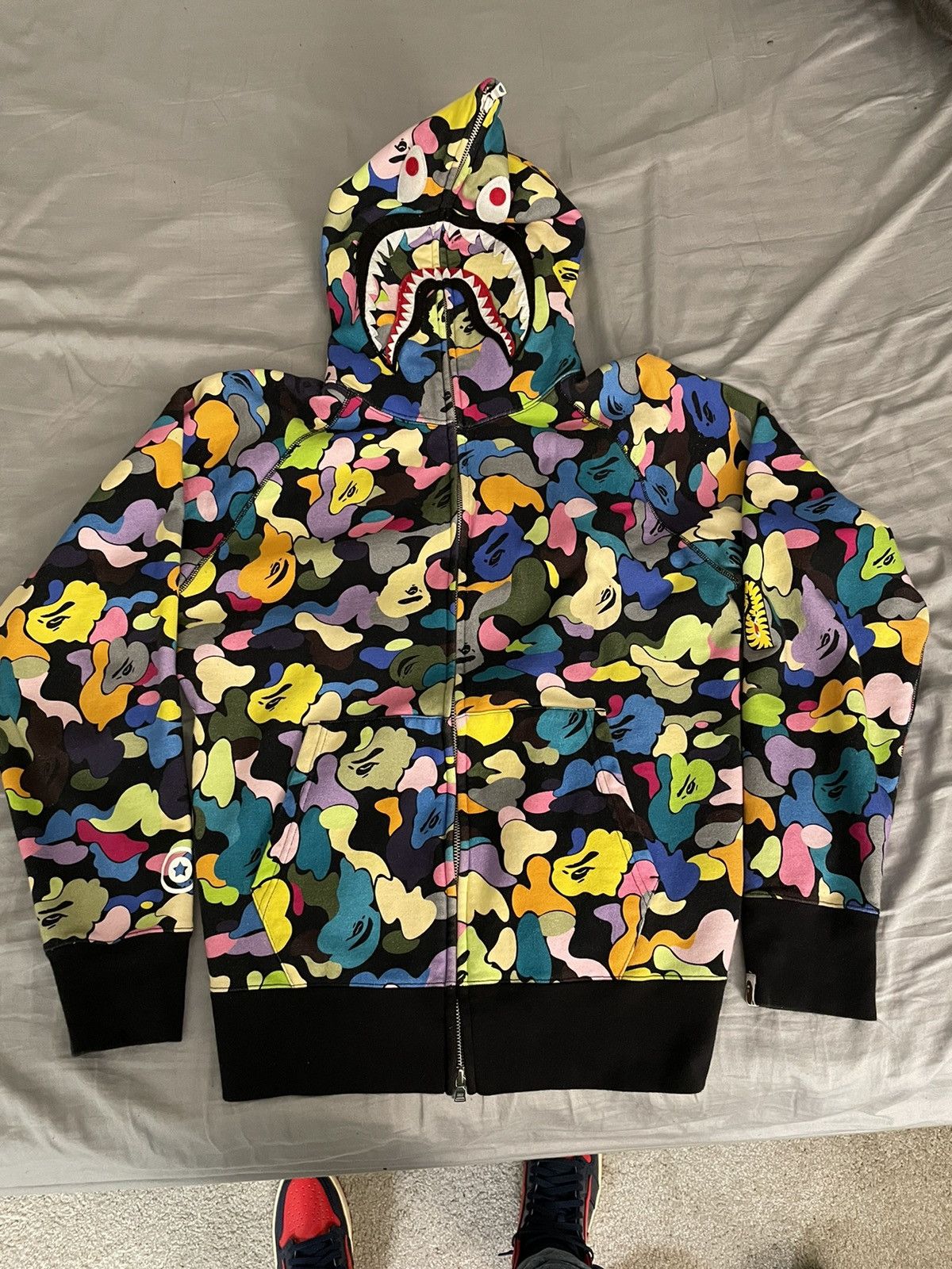 Bape Black PONR shark hoodie Grailed