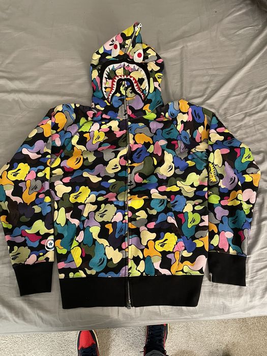 Bape Black PONR shark hoodie | Grailed