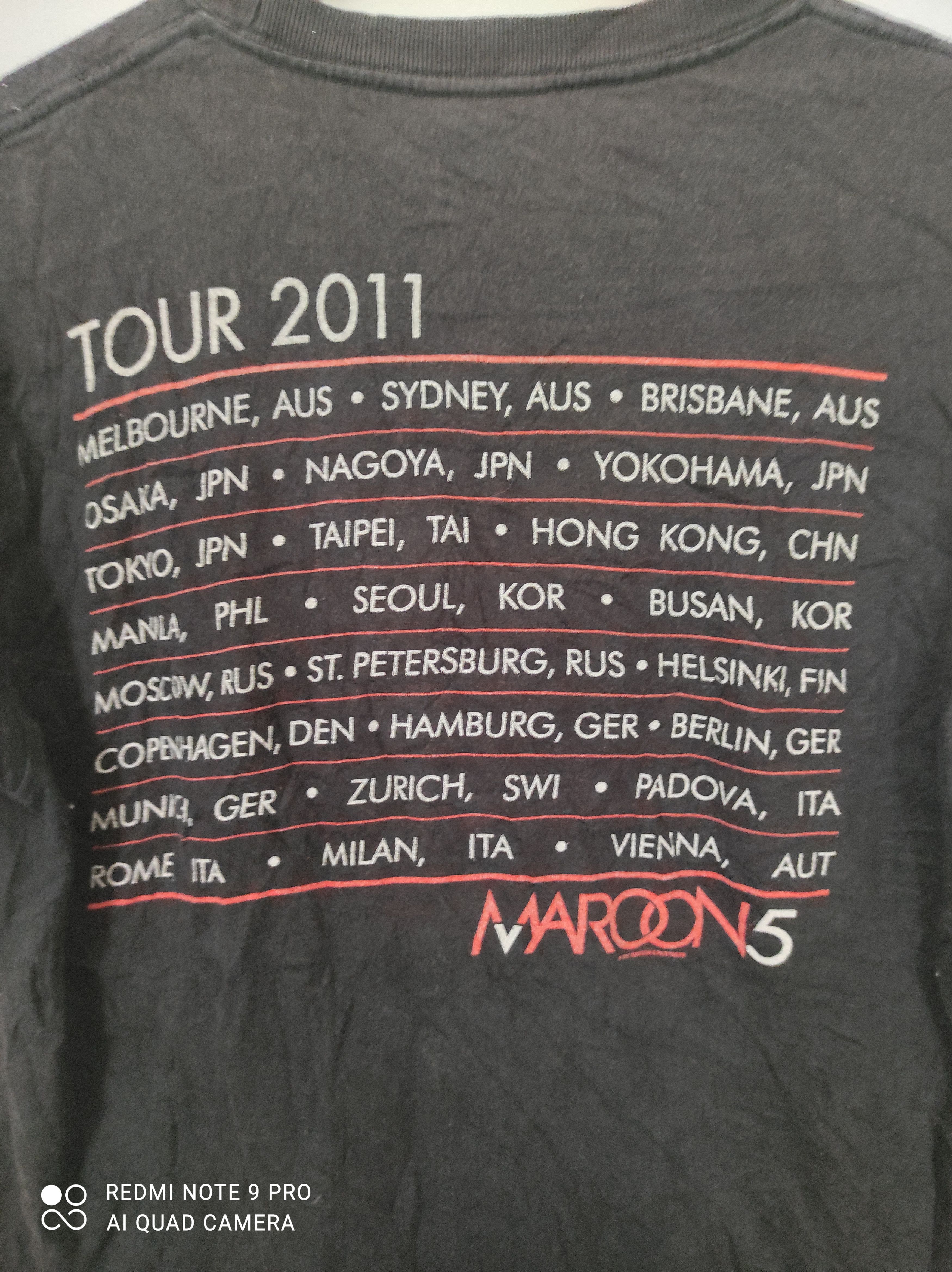 Band Tees Maroon 5 T Shirt Tour 2011 Size US S / EU 44-46 / 1 - 4 Thumbnail