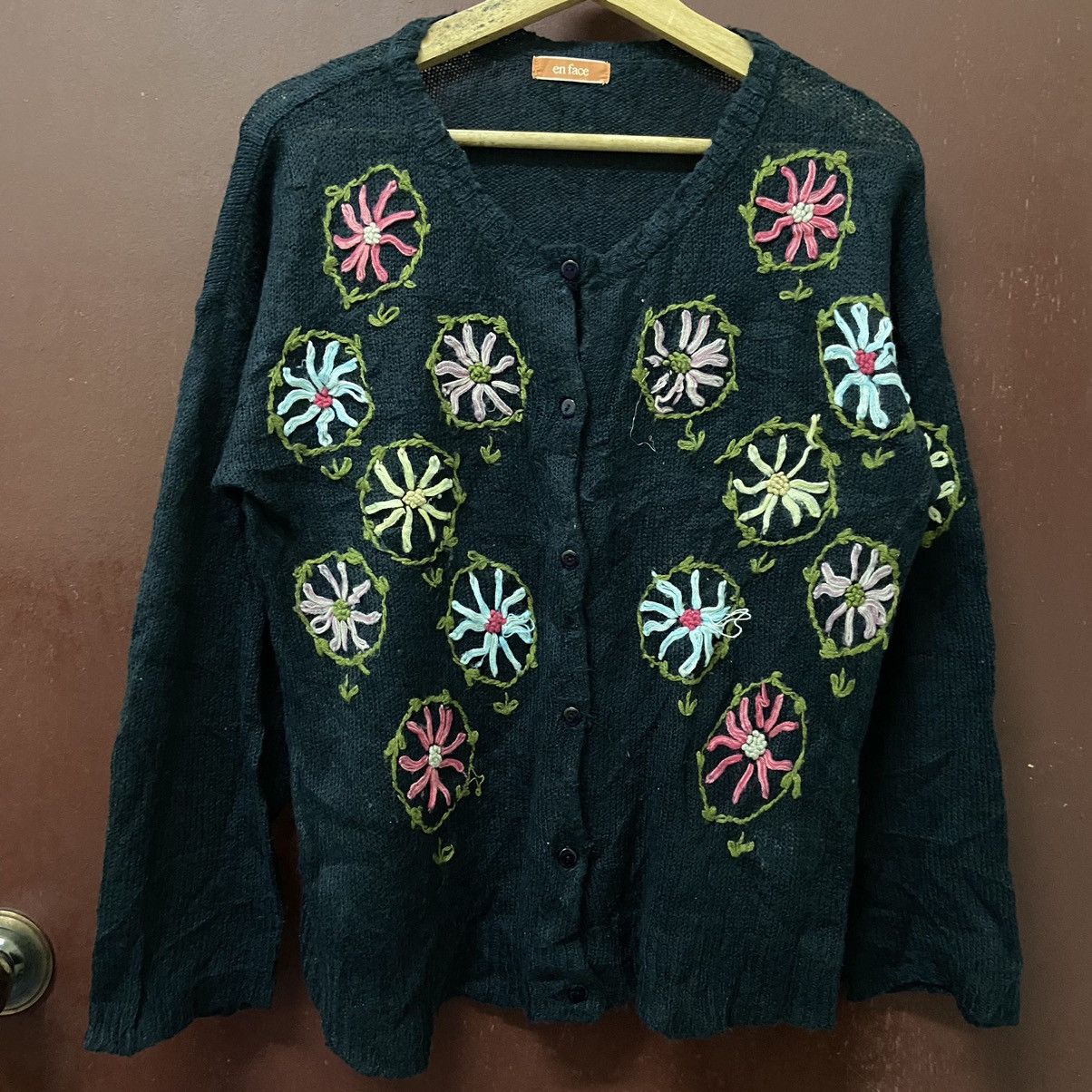 Vintage Art Design Floral Cardigan