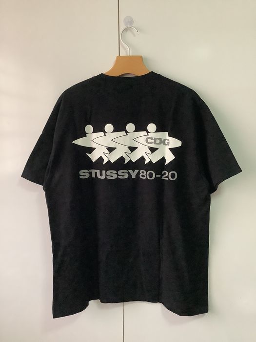 Stussy Comme des Garçons x Stussy Logo Tee Black | Grailed