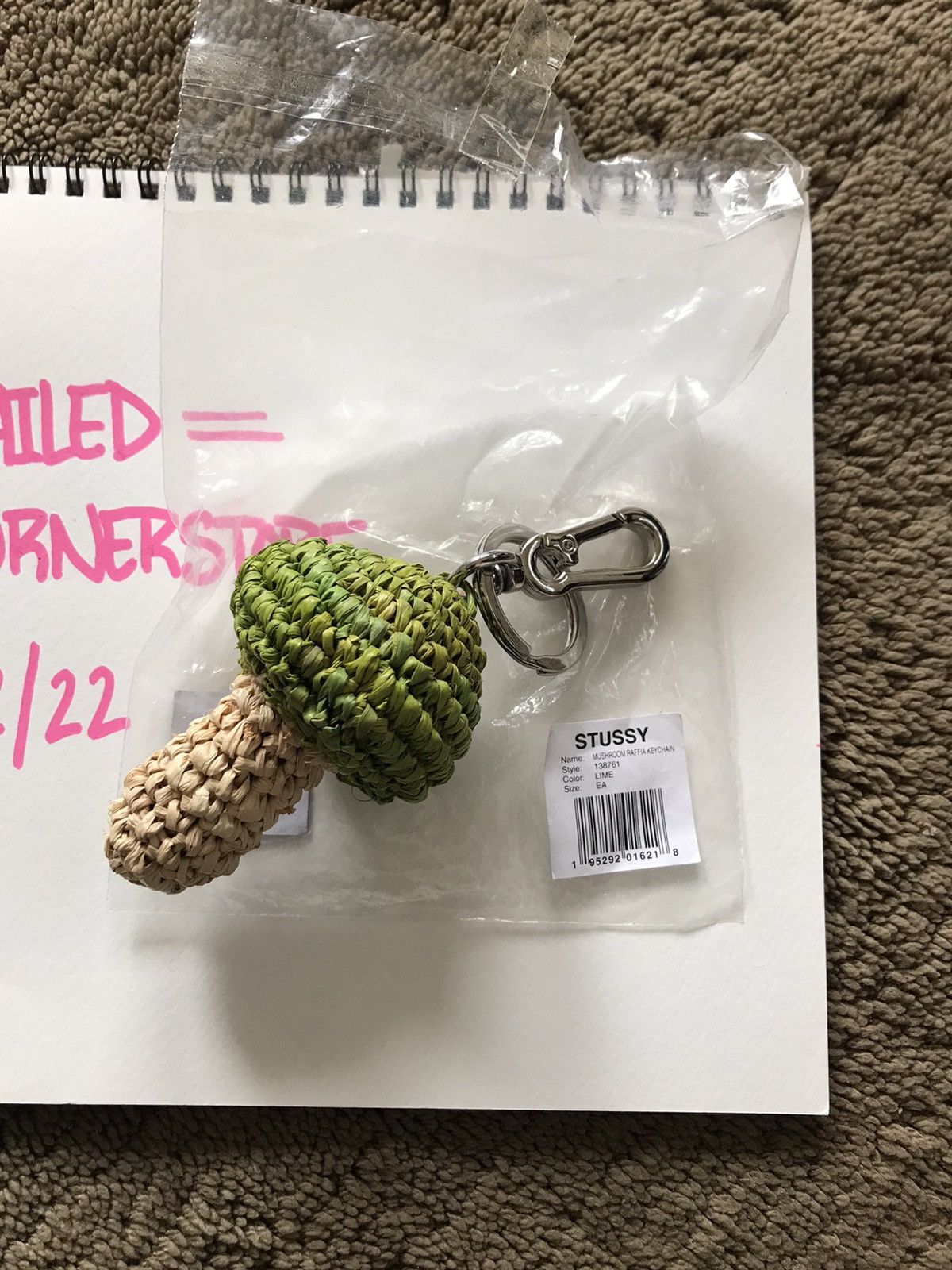 stussy mushroom keychain