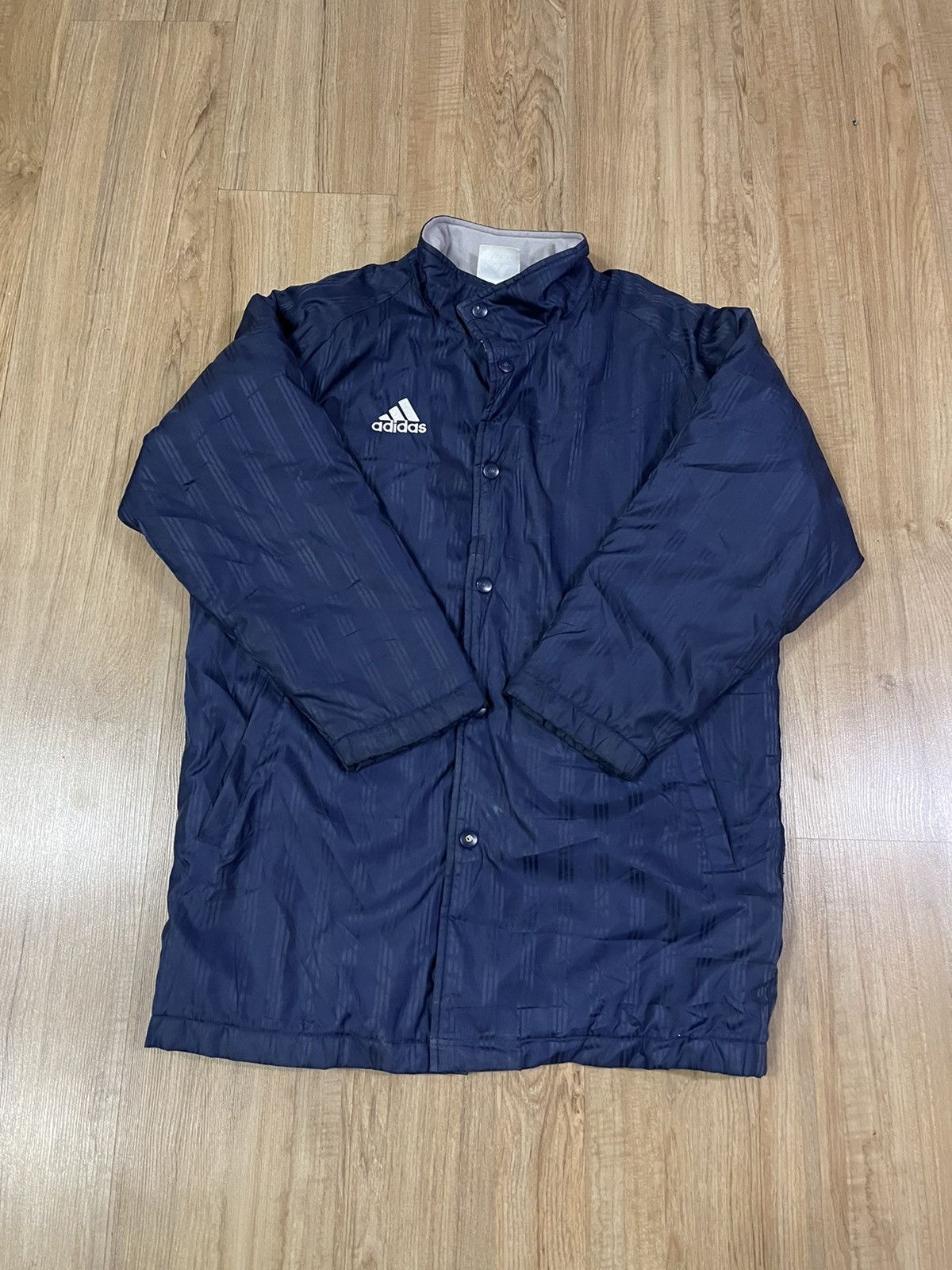Vintage Adidas white tag big embroidery logo parka jacket