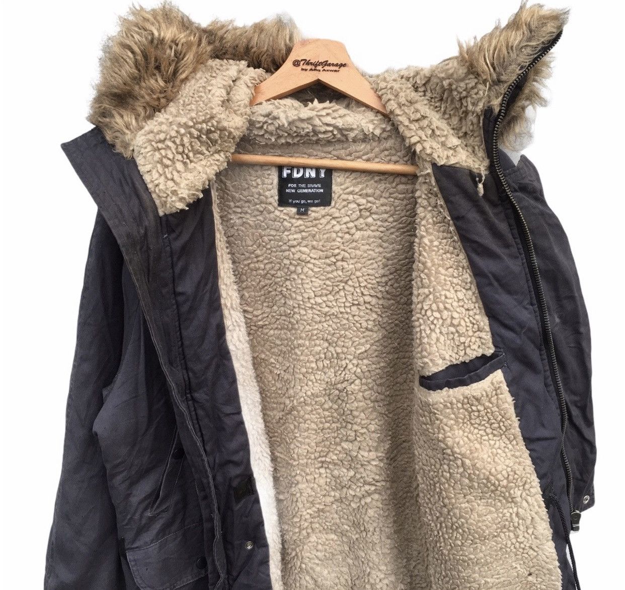 Japanese Brand × Vintage Vtg FDNY Wide Pocket Military Parka Jacket Fur Hooded Size US M / EU 48-50 / 2 - 9 Thumbnail