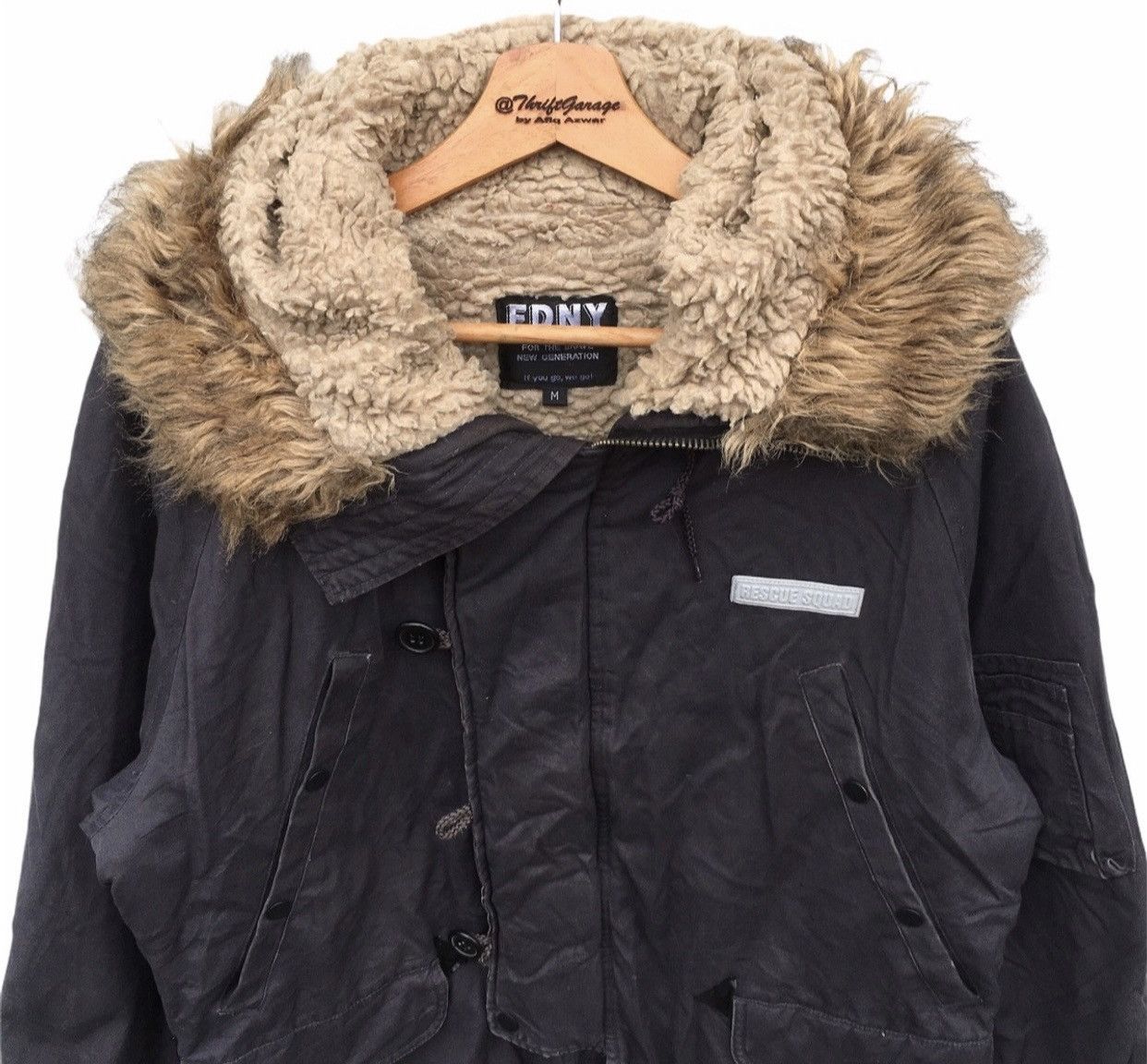 Japanese Brand × Vintage Vtg FDNY Wide Pocket Military Parka Jacket Fur Hooded Size US M / EU 48-50 / 2 - 2 Thumbnail