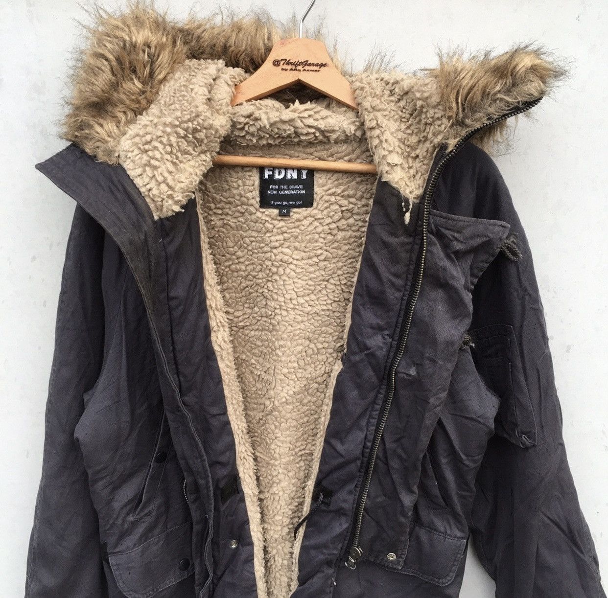 Japanese Brand × Vintage Vtg FDNY Wide Pocket Military Parka Jacket Fur Hooded Size US M / EU 48-50 / 2 - 11 Thumbnail