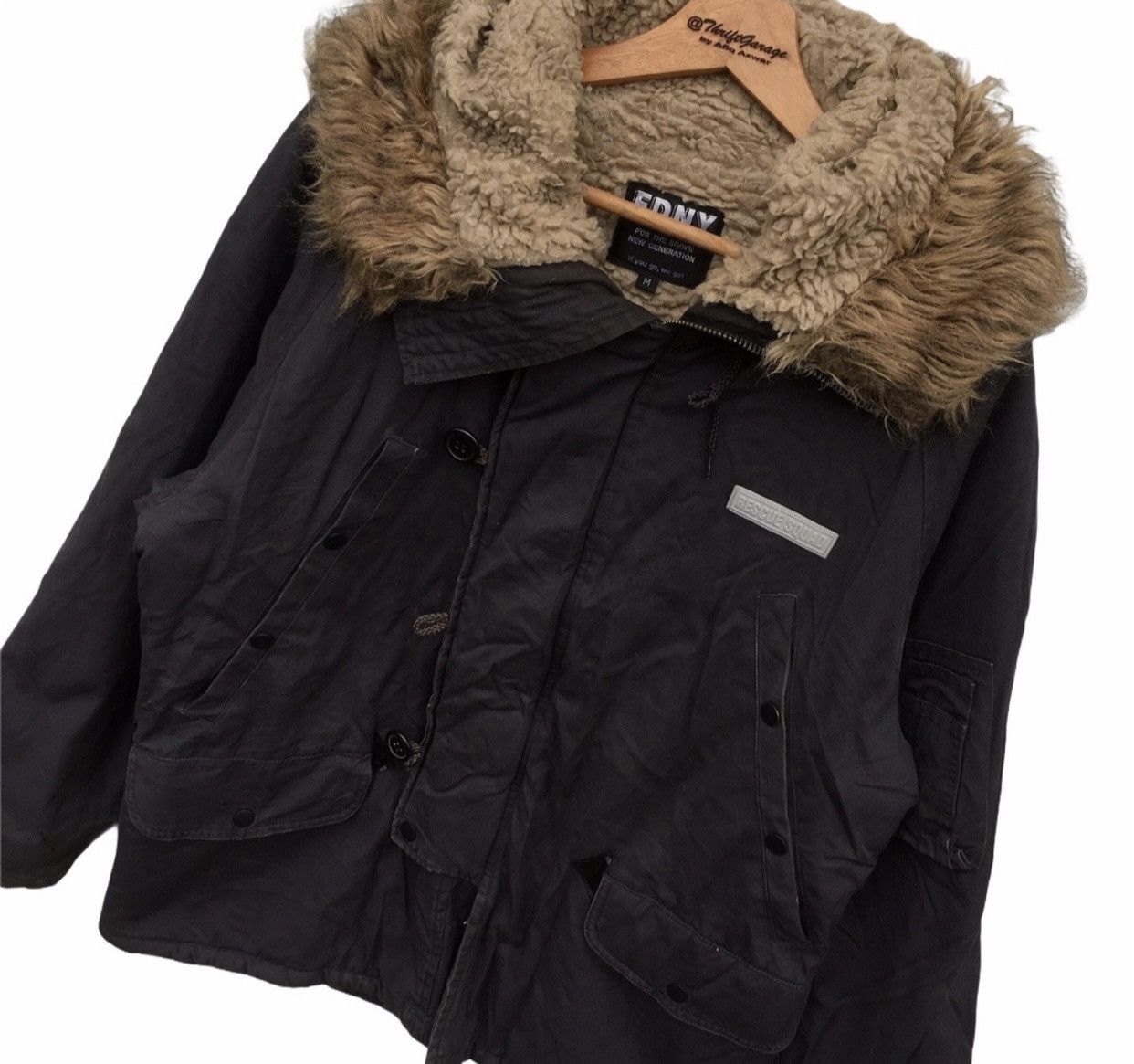 Japanese Brand × Vintage Vtg FDNY Wide Pocket Military Parka Jacket Fur Hooded Size US M / EU 48-50 / 2 - 3 Thumbnail