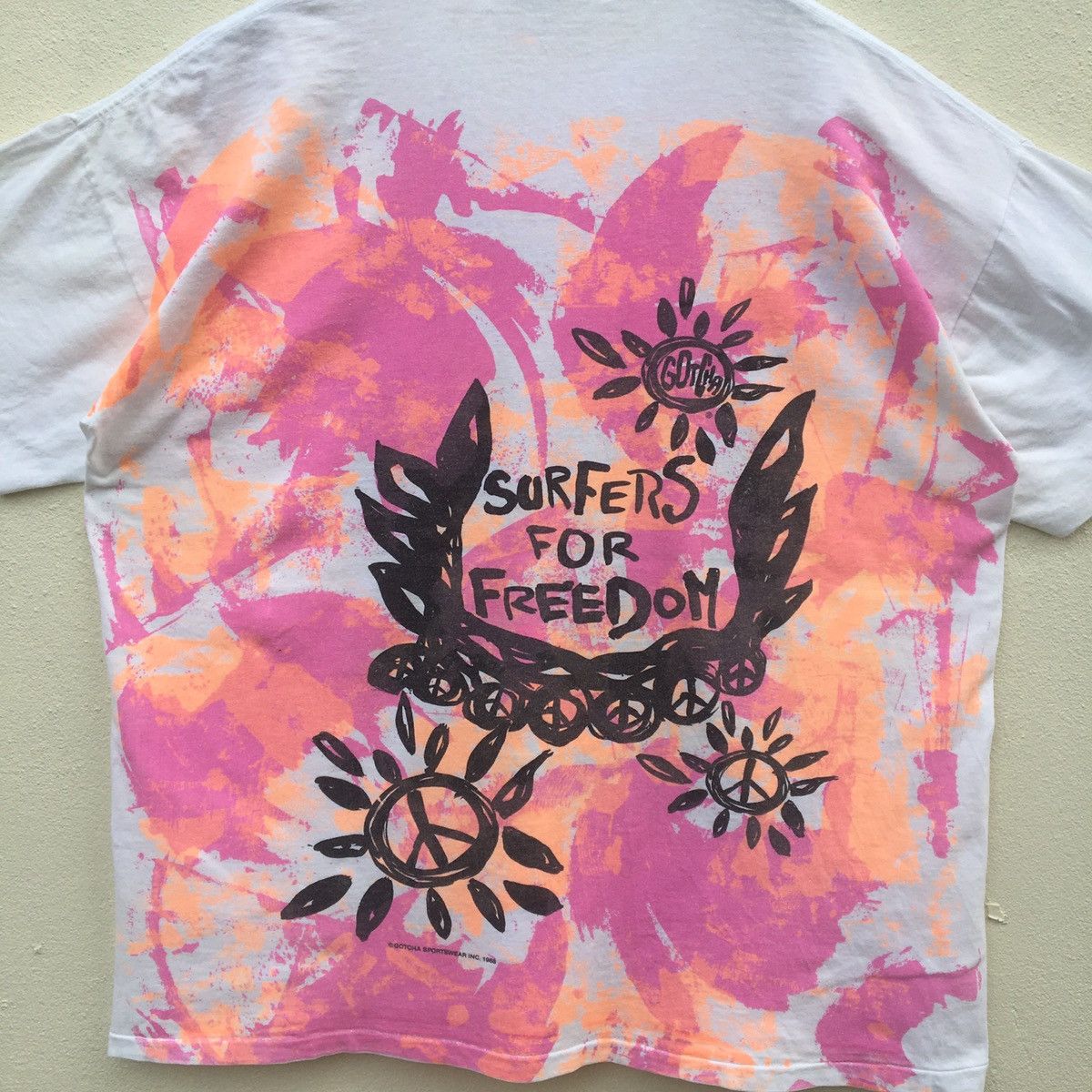 Gotcha × Vintage RARE‼️Vintage GOTCHA SURFERS FOR FREEDOM FULLPRINT T-shirt Size US XL / EU 56 / 4 - 8 Thumbnail