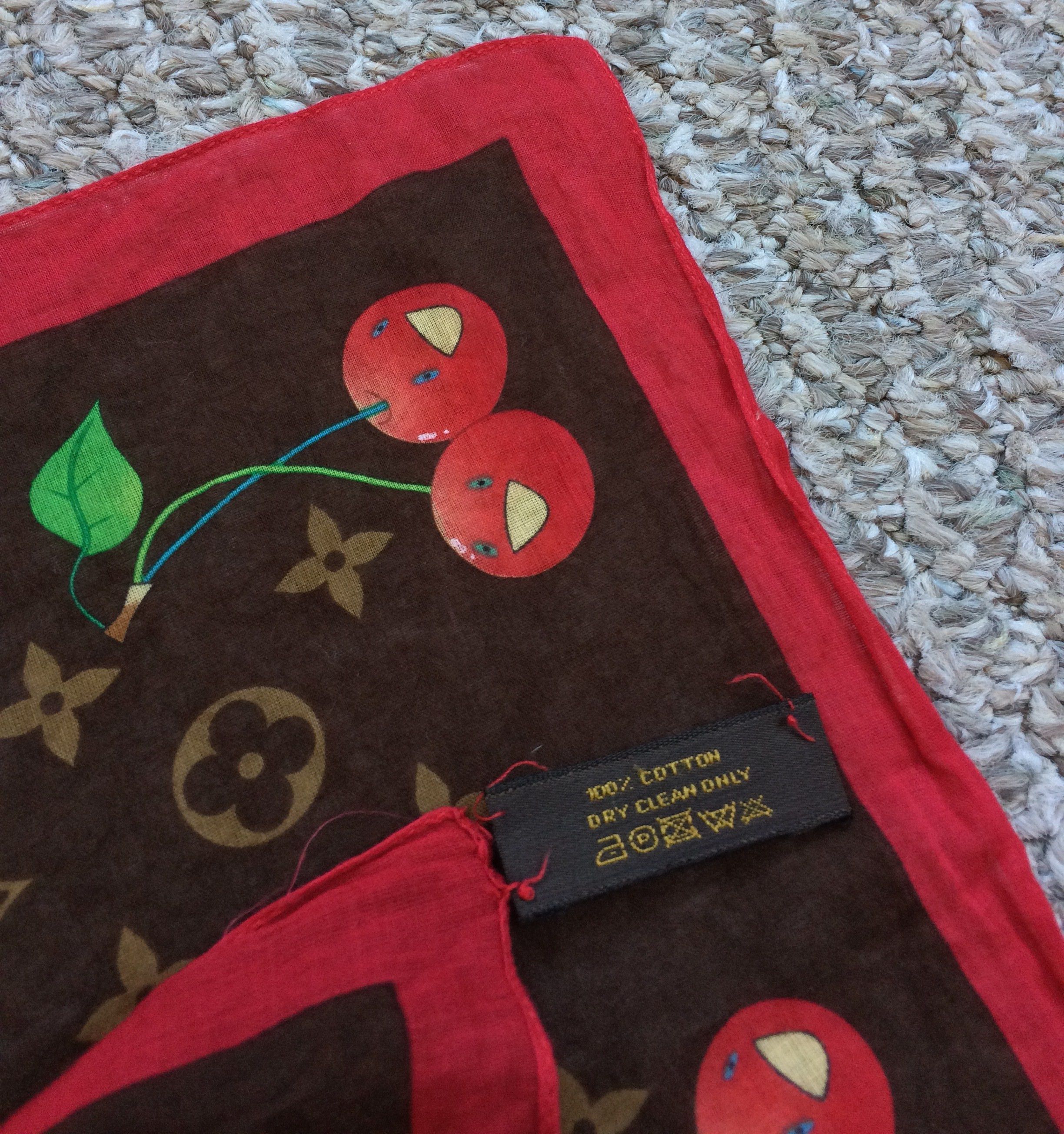 Louis Vuitton × Takashi Murakami S/S 2005 Louis Vuitton Murakami Cherry Monogram Scarf Size ONE SIZE - 5 Thumbnail