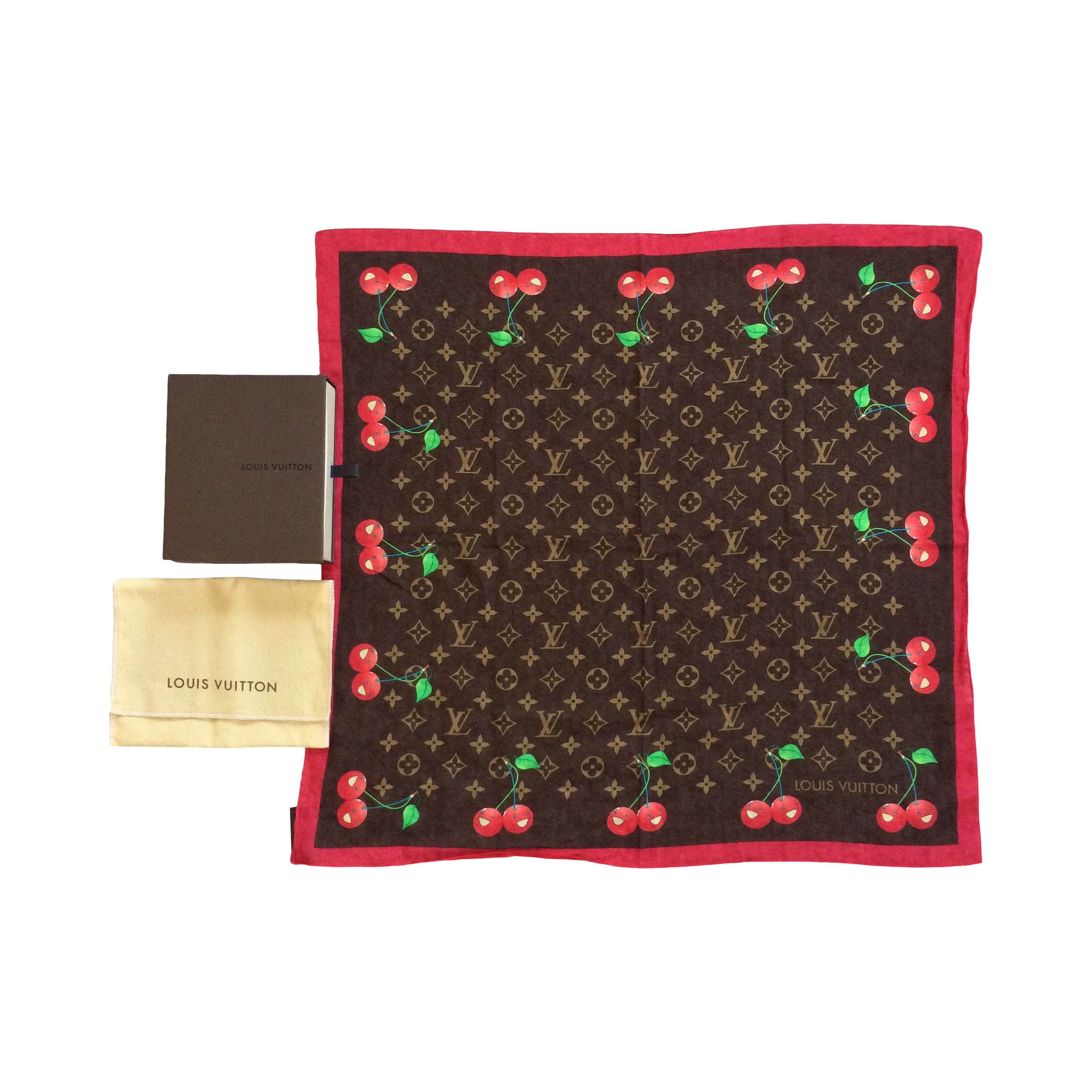 Louis Vuitton × Takashi Murakami S/S 2005 Louis Vuitton Murakami Cherry Monogram Scarf Size ONE SIZE - 1 Thumbnail