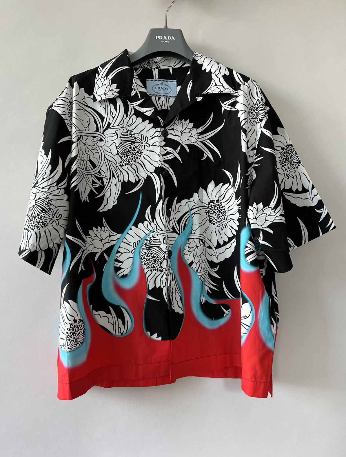 Prada Prada Cotton Flame Print Shirt Size US XXL / EU 58 / 5 - 3 Thumbnail
