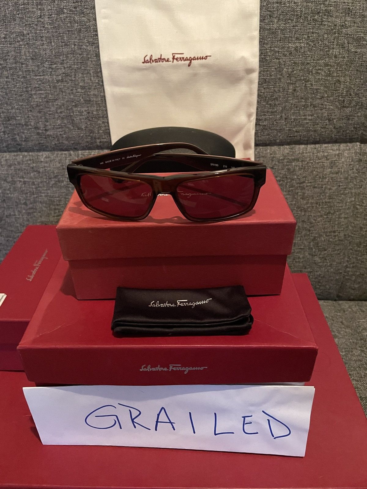 Salvatore Ferragamo Red Box sunglasses Salvatore Ferragamo Ferragamo Red Square Tinted Sunglasses  main image 4