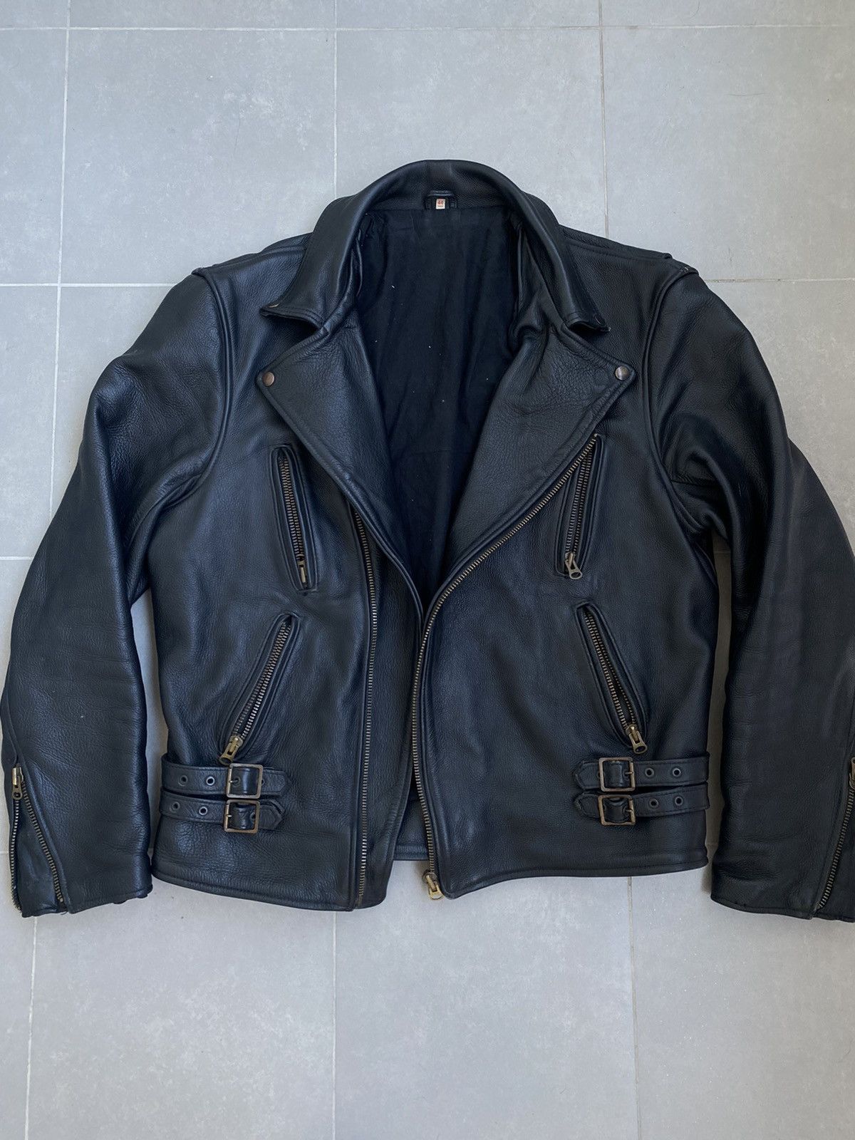 Genuine Leather × Vintage Vintage 90s Leather Biker Jacket Size US M / EU 48-50 / 2 - 1 Thumbnail