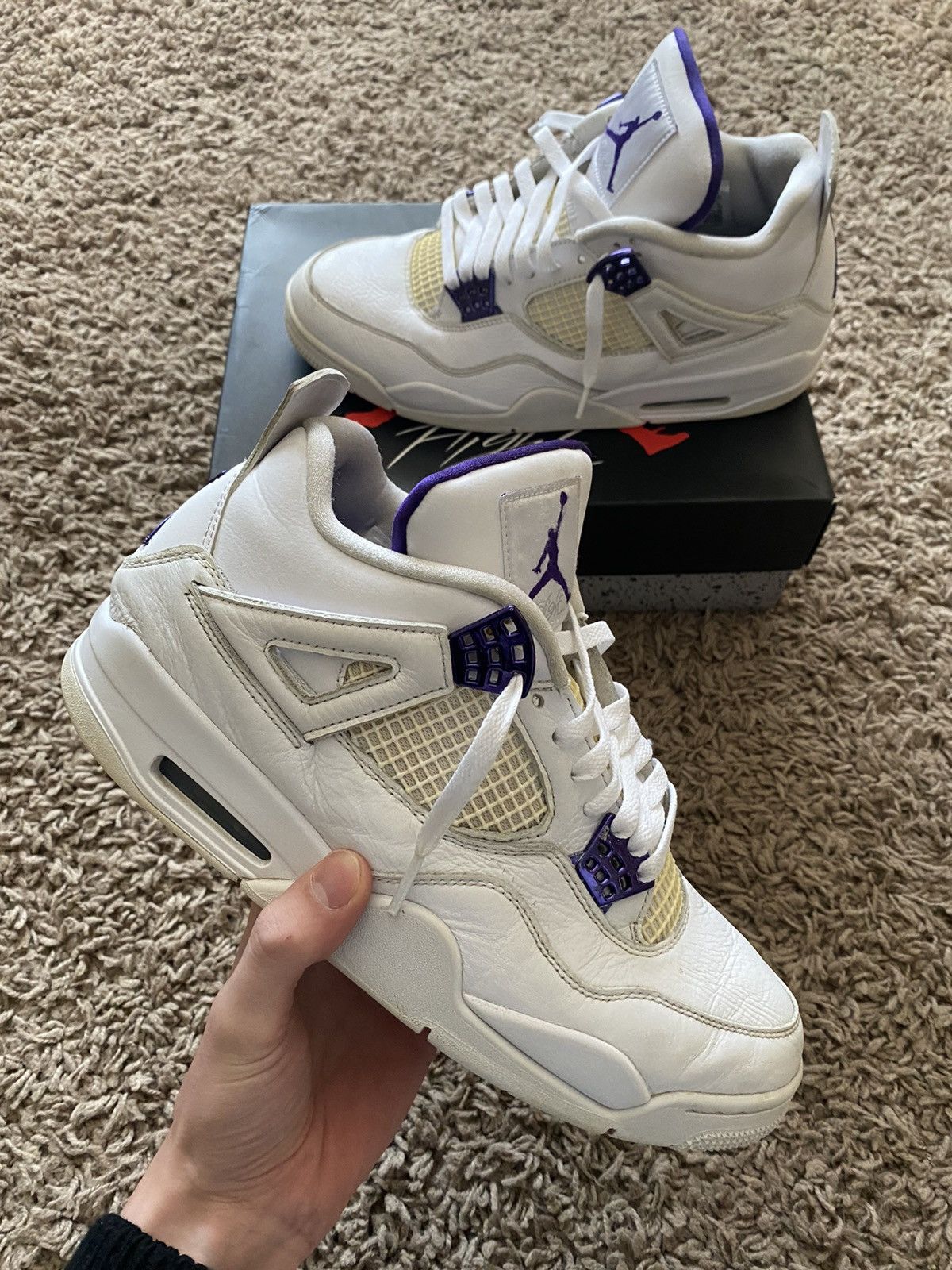 unisex air jordan 4 retro metallic purple